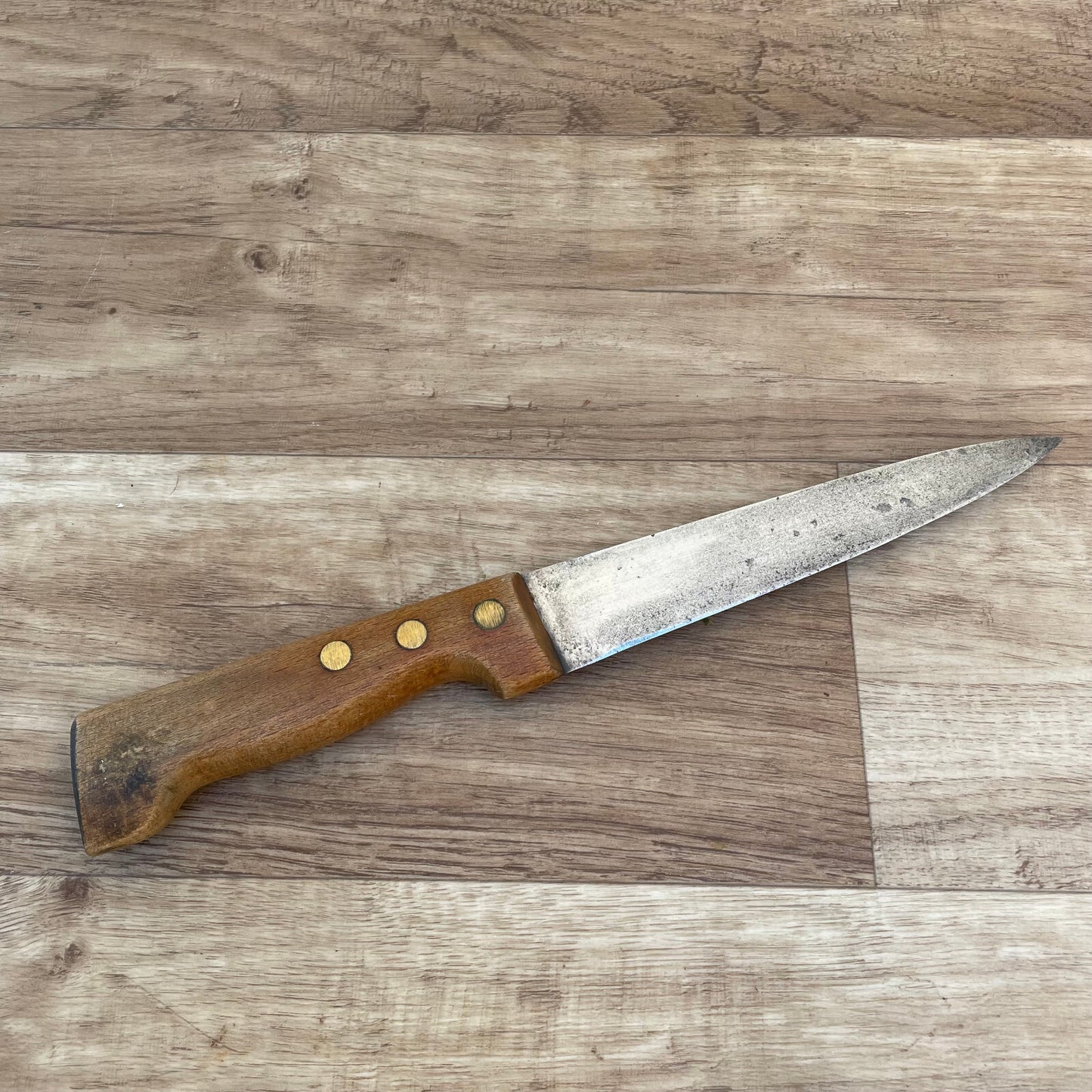 French Butcher Knife Vintage Carbon Steel Kitchen Blade 12 1/4" 3008257 Unbranded