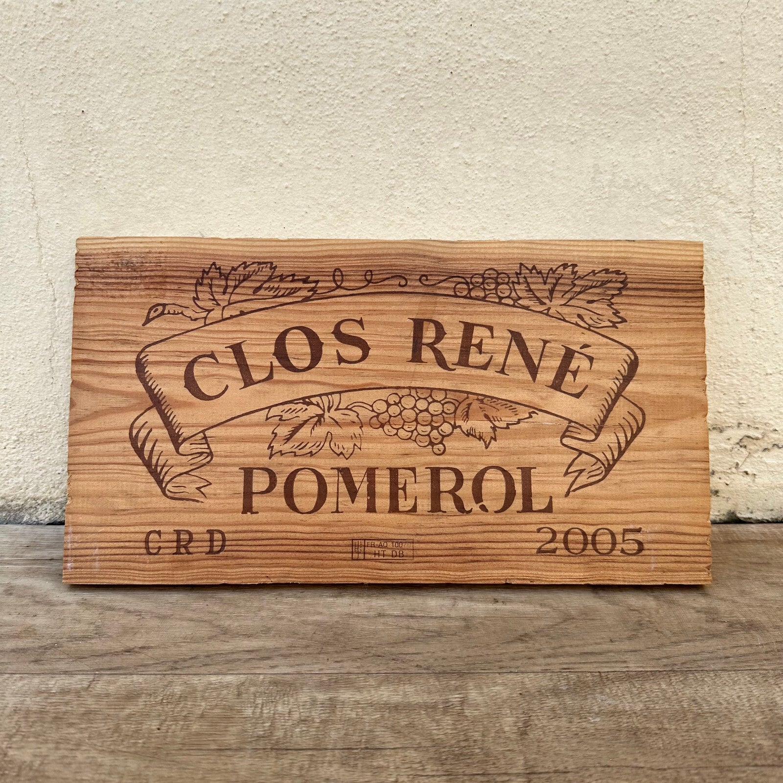 French Wine Crate Panel Clos Rene Pomerol 2005 Vintage Wall Decor 1906234 Unbranded
