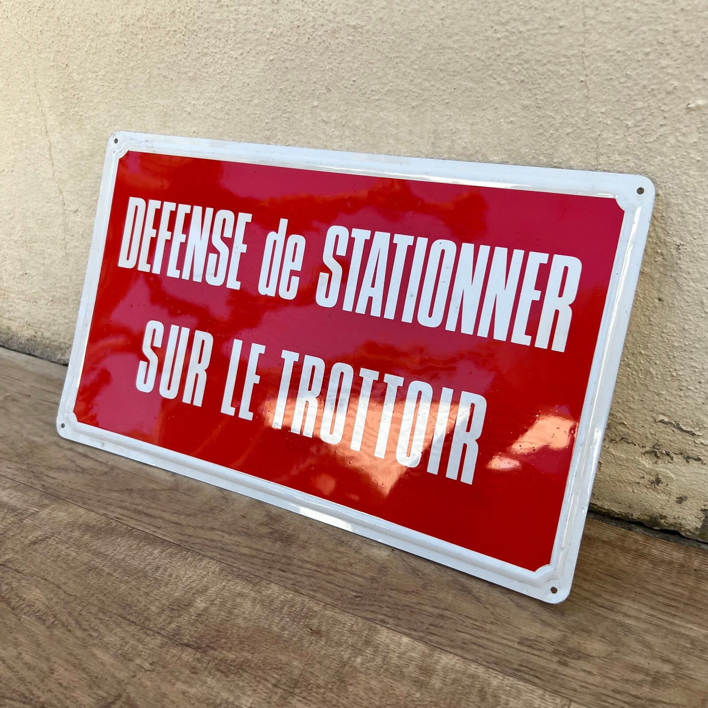 Vintage French Street Sign No Parking Metal Plaque Red White 17072214 Fleamarketfrance