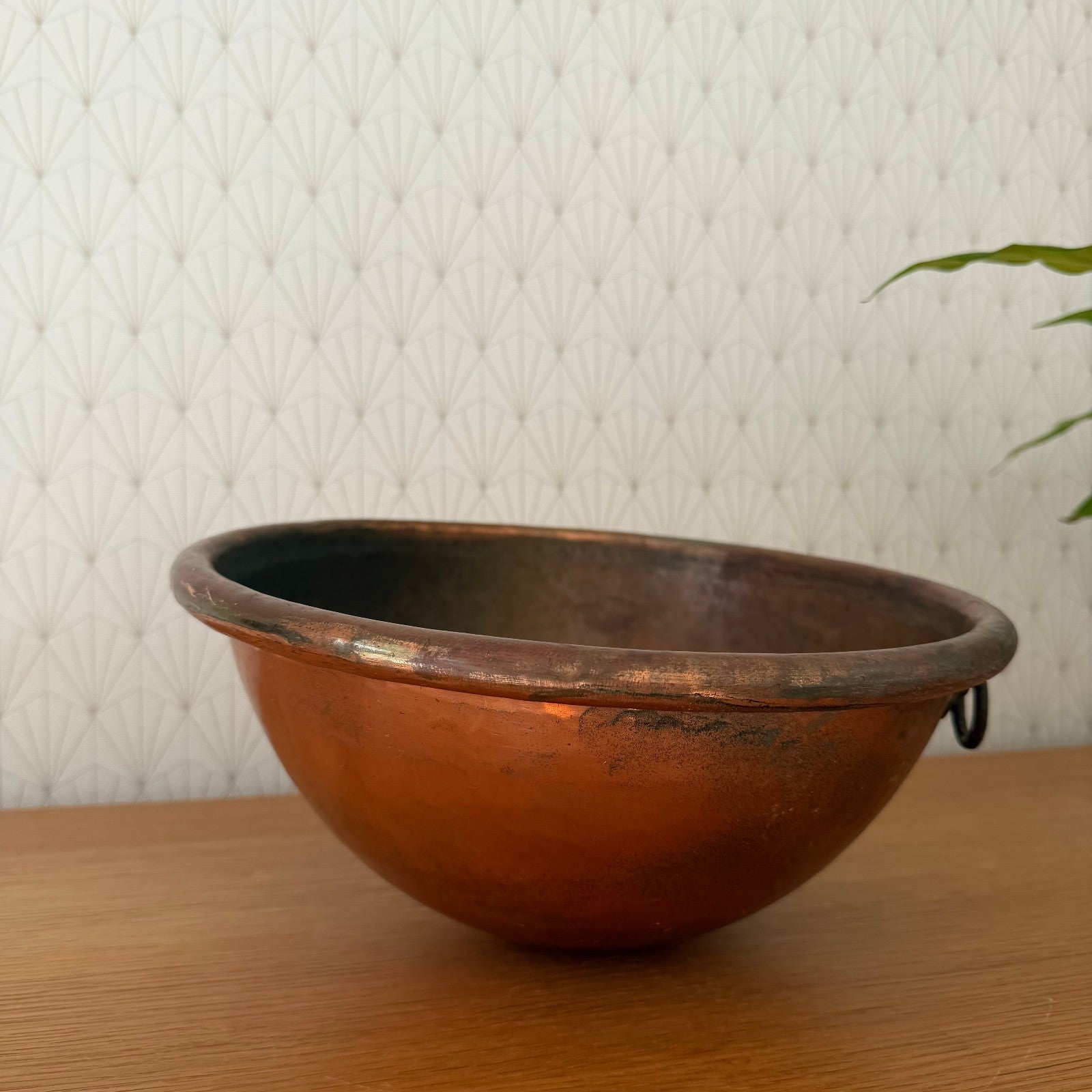 French Copper Bowl Antique Mixing Cul de Poule Kitchen Cookware 1302268 Antique