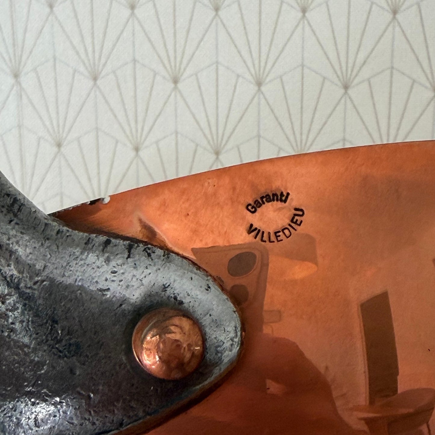 Vintage Villedieu frying pan French tin lining made in France 11 1/2 0810255