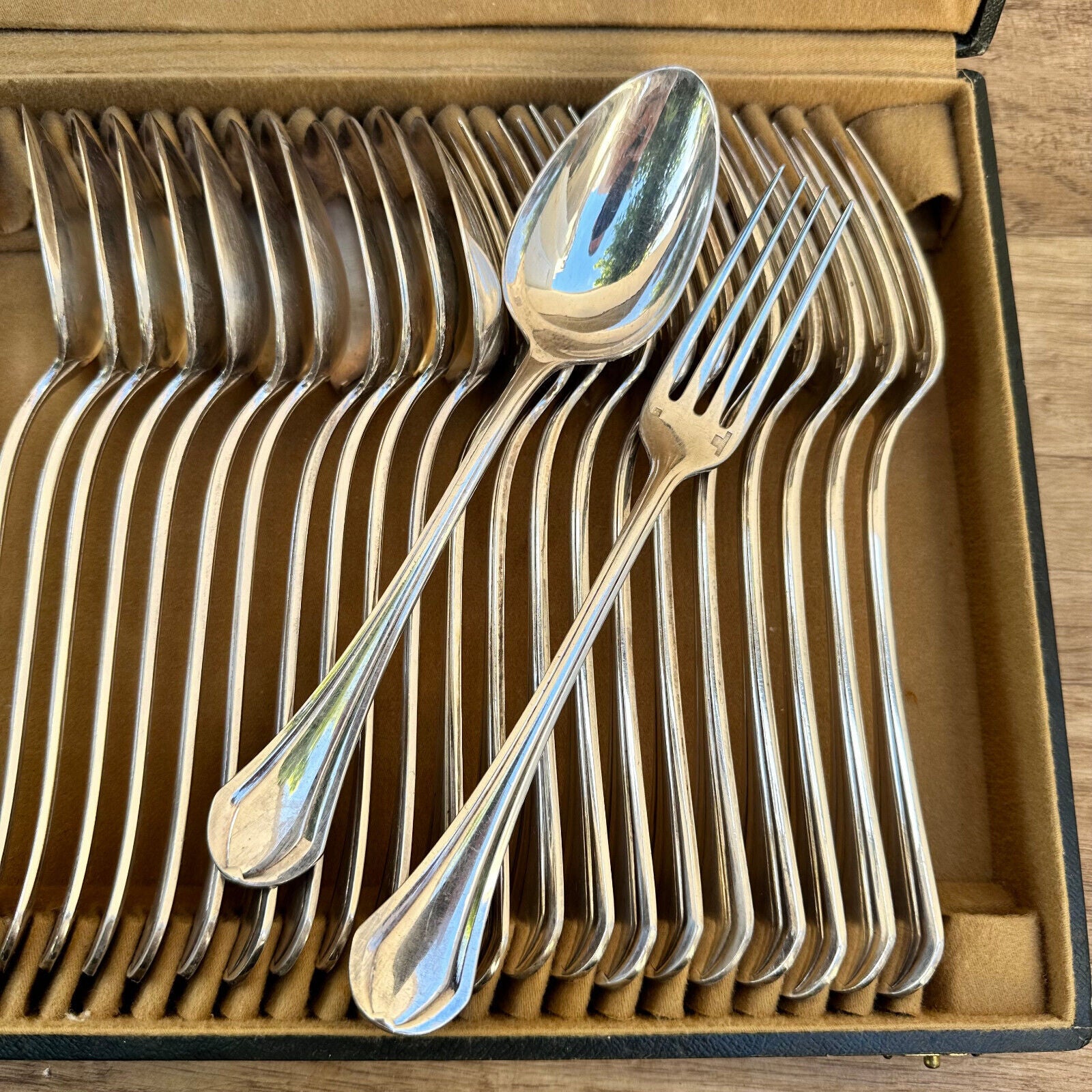 Vintage French forks and soup spoons CHRISTOFLE silverplate 24 11082313 - Fleamarketfrance