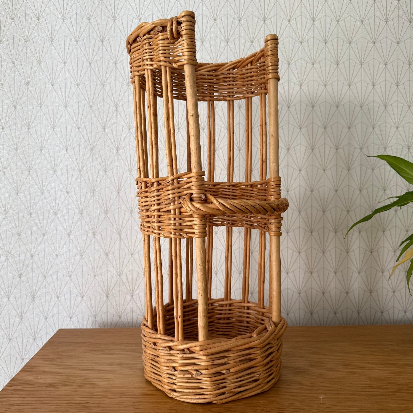 French bread basket wicker rattan storage organizer display bakery 03072517