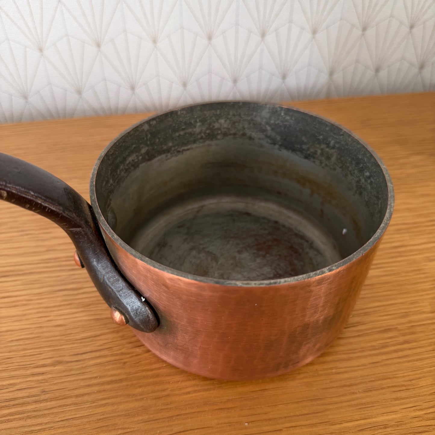 French Copper Pan Dehillerin Paris Vintage Tin Lined Hammered 2905261 DEHILLERIN