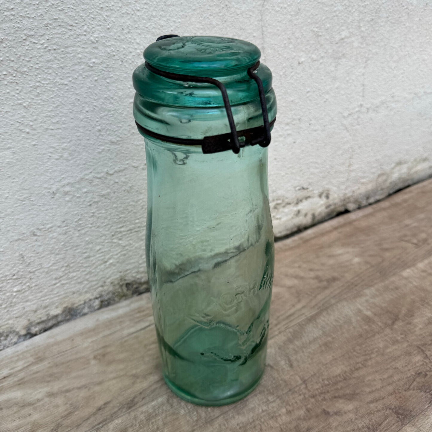 Old bottle preserve La Lorraine jar glass stopper 10 1/2" 3006246 - Fleamarketfrance