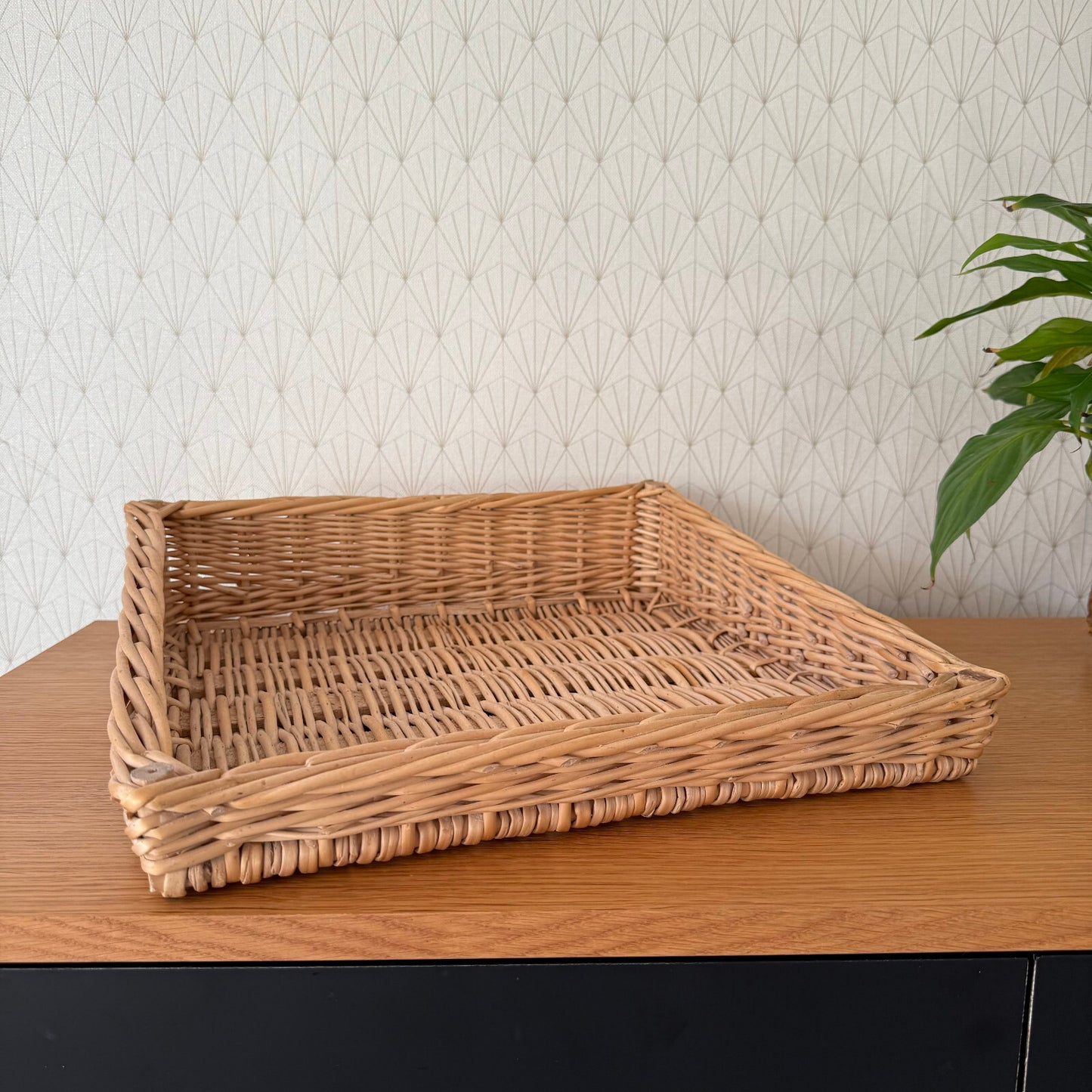 French Wicker Bread Basket Bakery Display Tray Vintage Rattan 0211246 CHIC