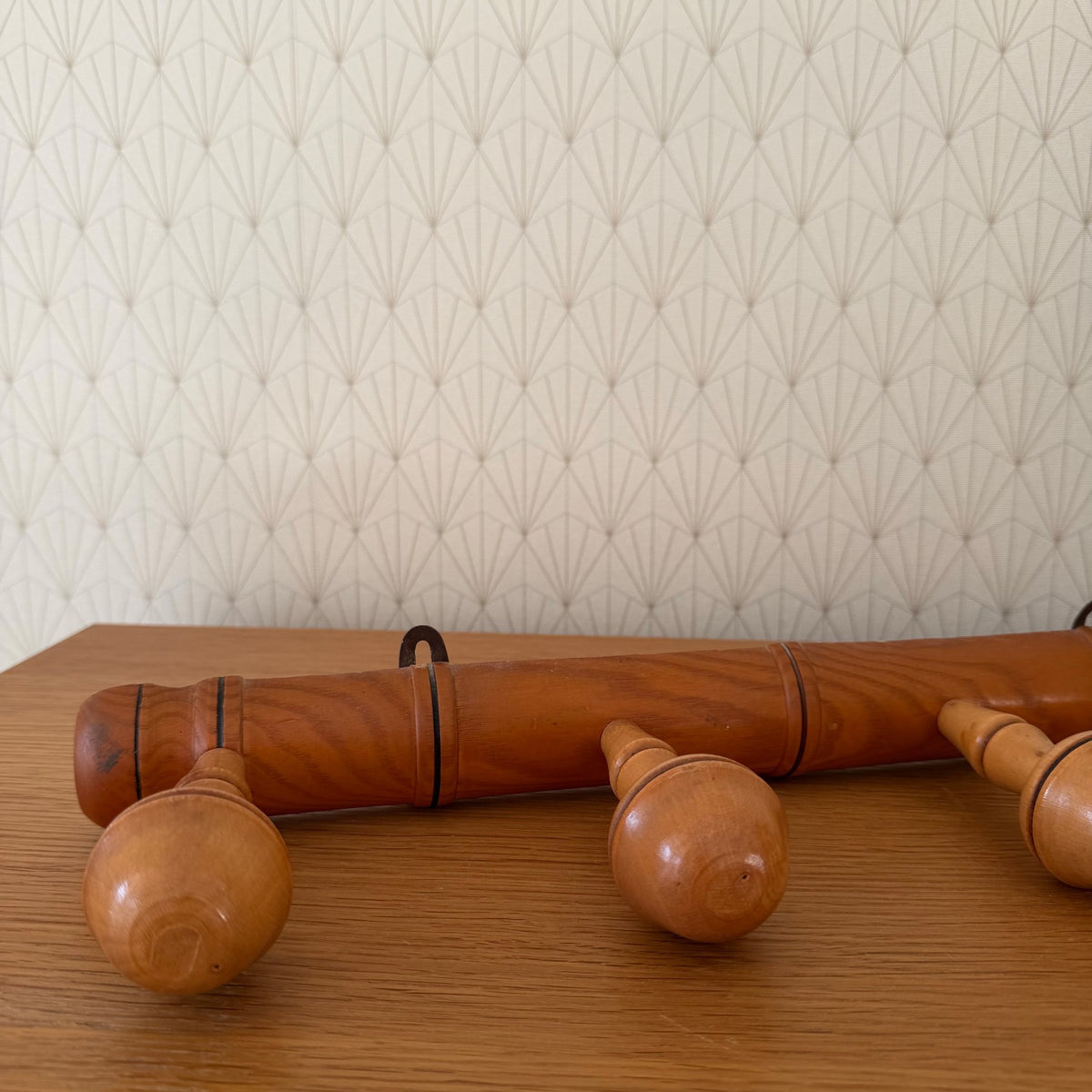 Vintage French Faux Bamboo Wall Coat Rack 4 Pegs Hat Hanger 1708261 Unbranded