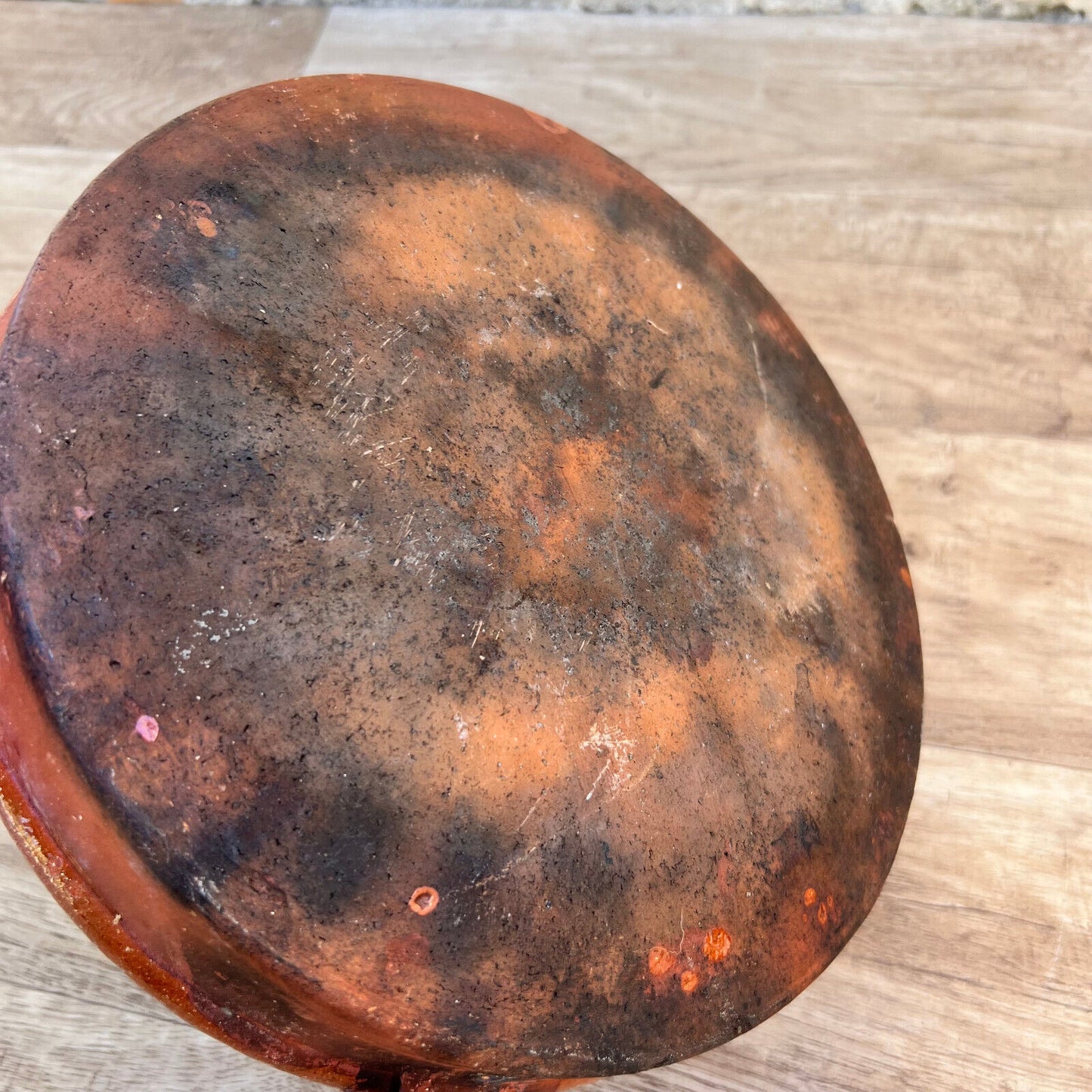 French 10” pottery Brown Fruit bowl Provence Vintage Tian Glazed 06102416 - Fleamarketfrance