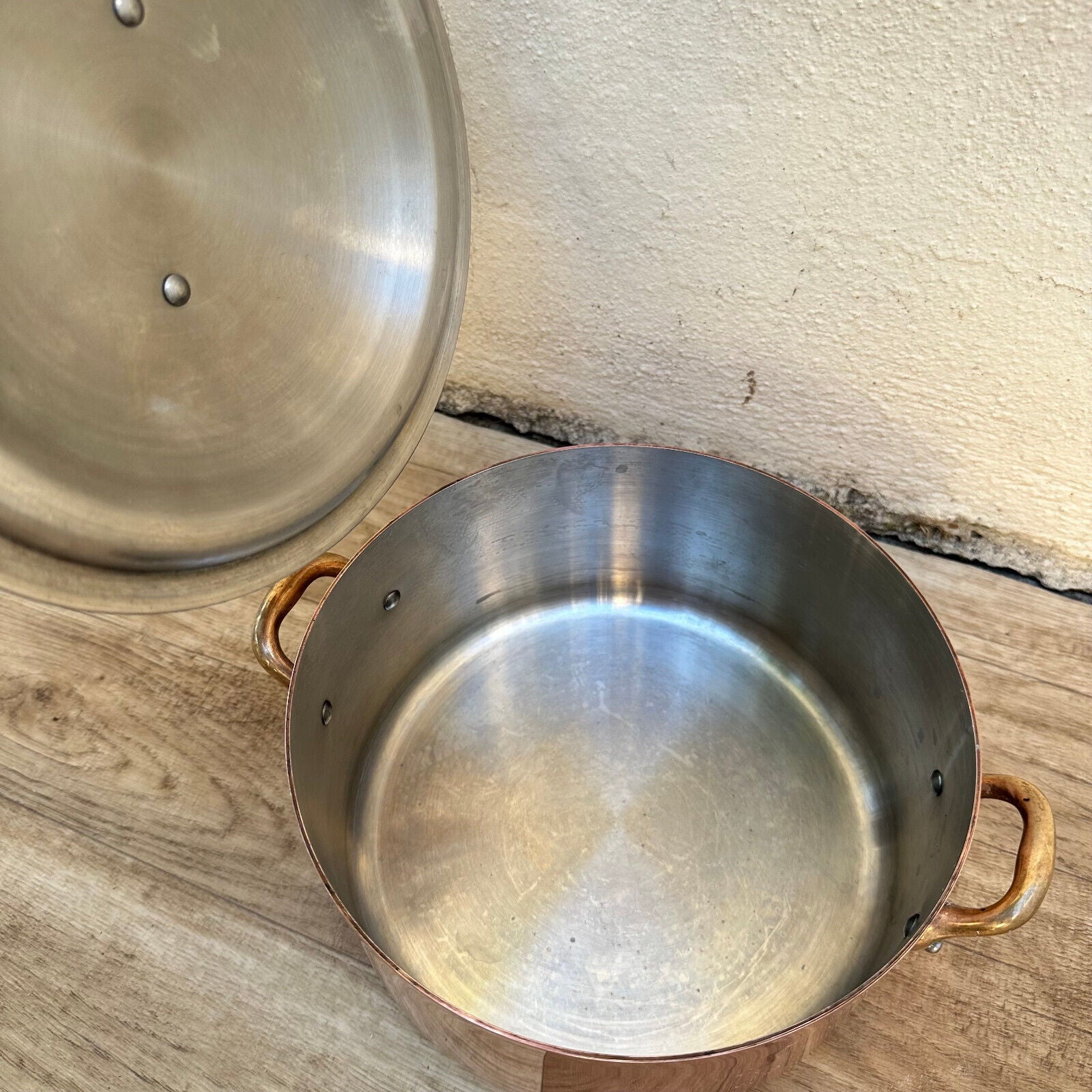 Made in France Paris French stock pot Vtg Copper Cookware 7 3/4" 2009236 - Fleamarketfrance