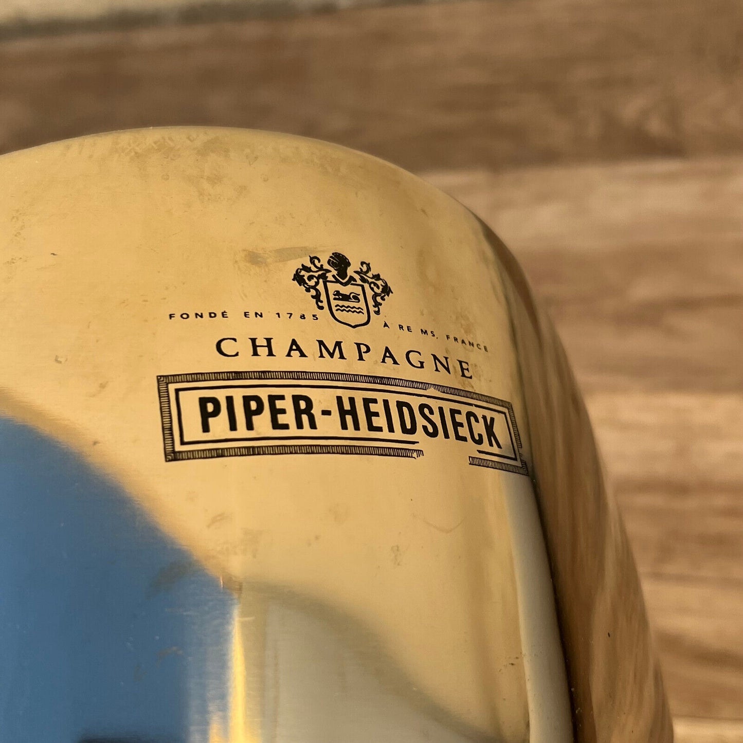 Vintage French Champagne Ice Bucket Cooler RARE PIPER HEIDSIECK GOLD 27102410 - Fleamarketfrance