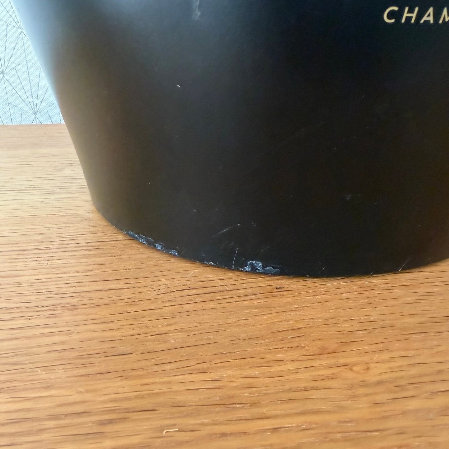 French Champagne Ice Bucket Black Metal Wine Cooler Moet chandon 04092610