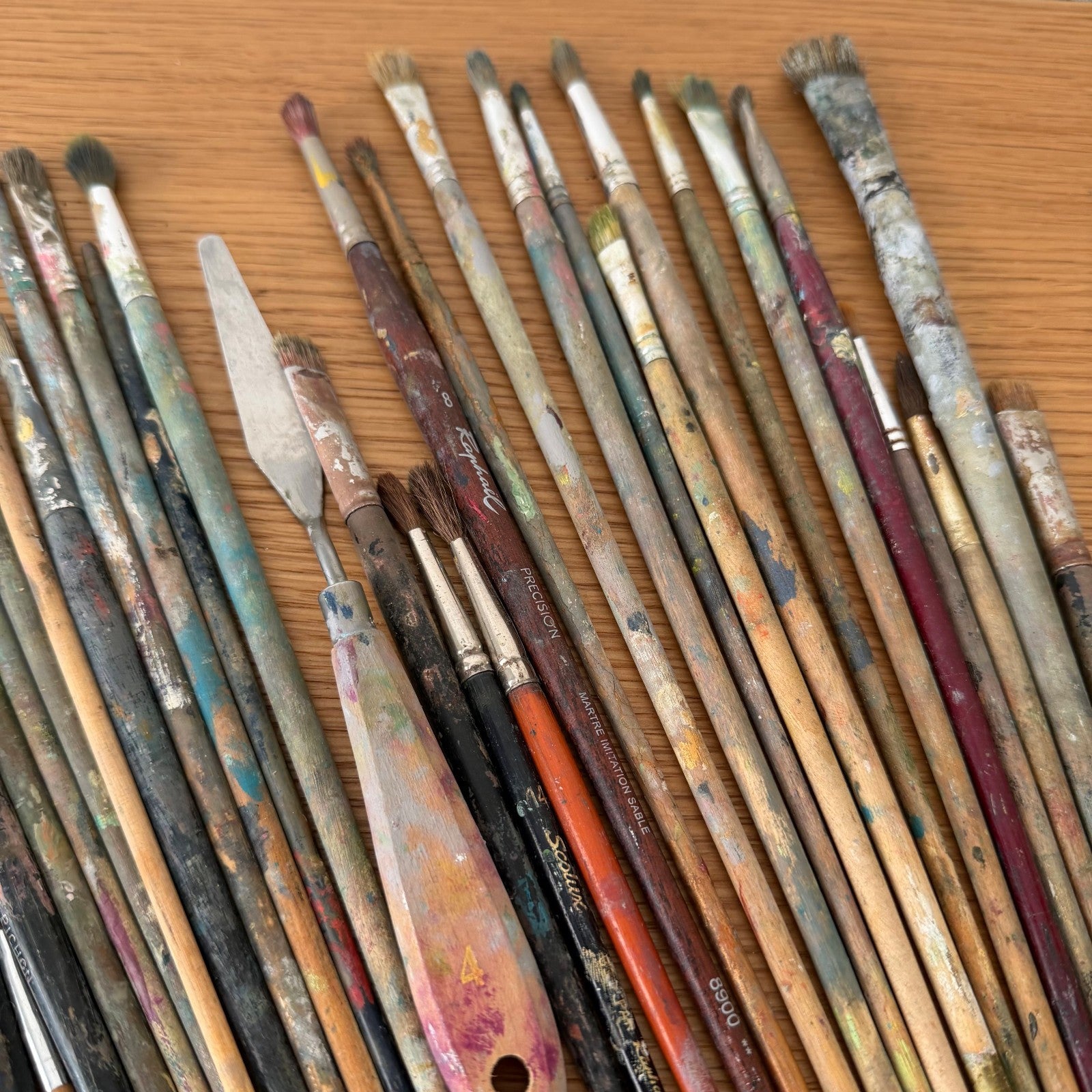 Vintage Used Artist Paintbrush Lot Mixed Set Oil Painting Tools 0708269 Princeton Artist Brush Co.