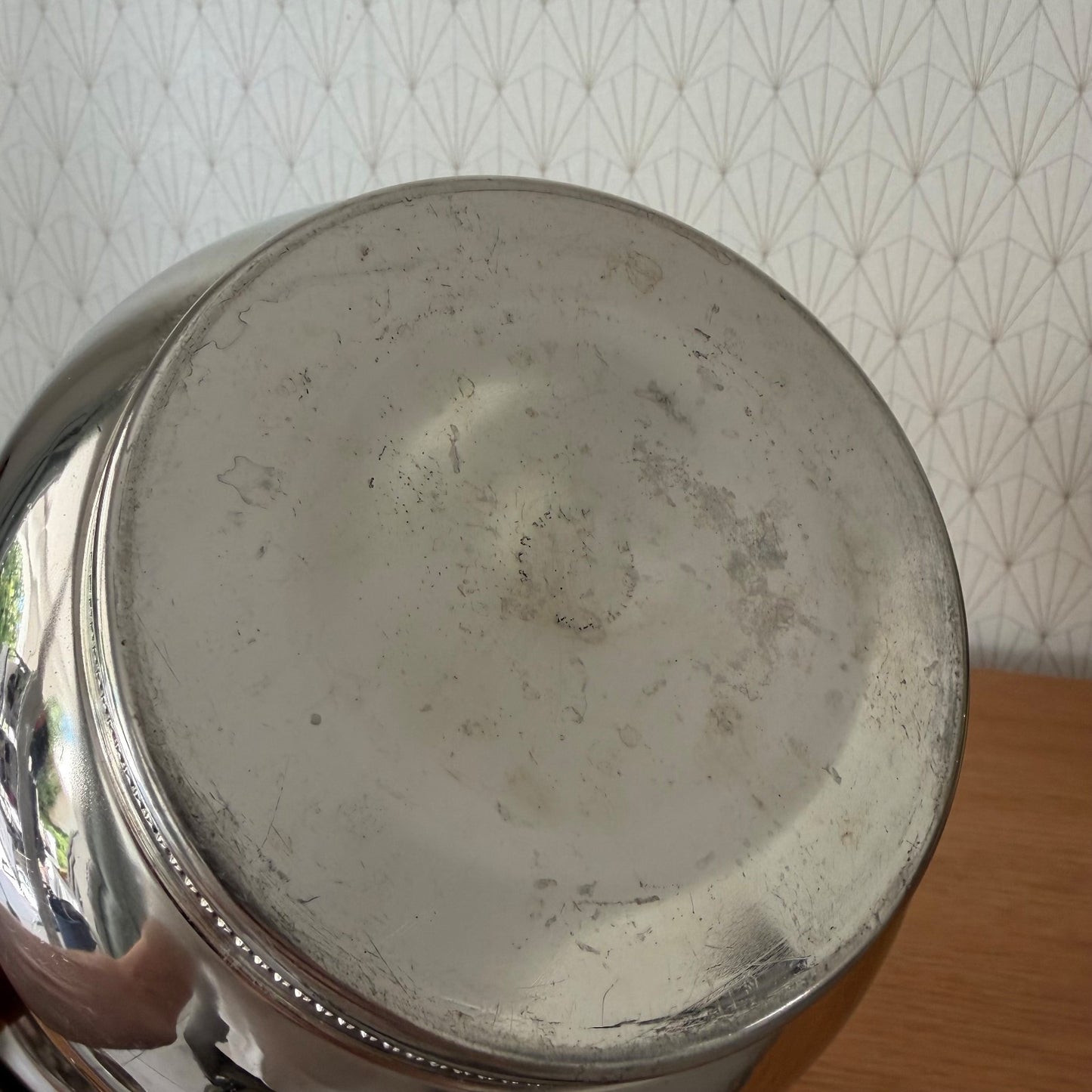 French Vintage Ruinart Champagne Ice Bucket Chromed Brass Handles 3007262