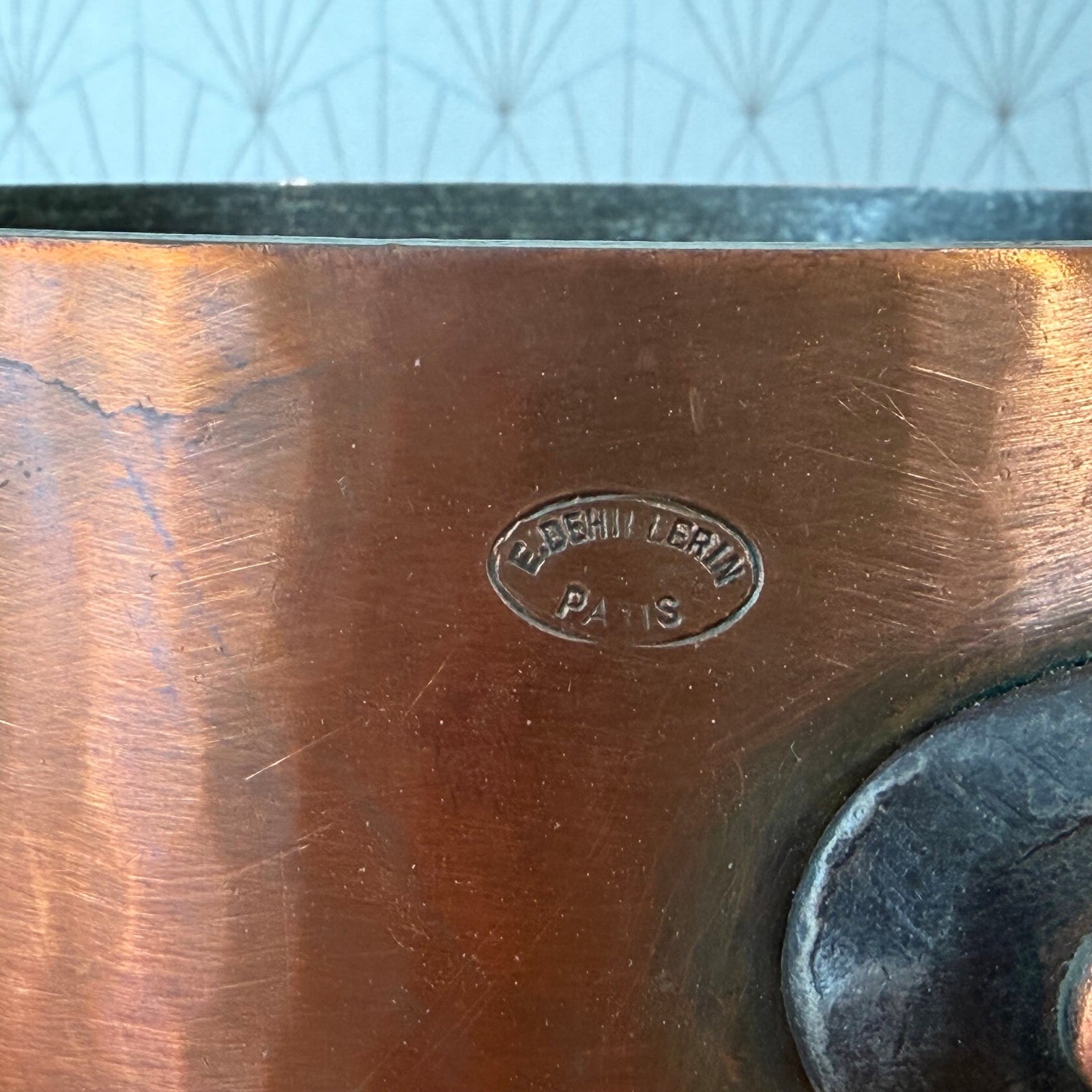 French Copper Pan Dehillerin Paris Vintage Tin Lined Hammered 2905261 DEHILLERIN