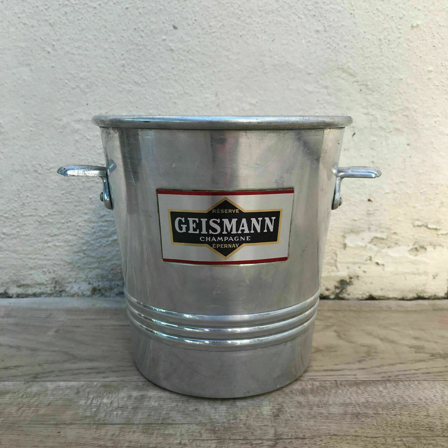 French Champagne Ice Bucket Geismann Vintage Aluminum Wine Cooler 0512189 Geismann