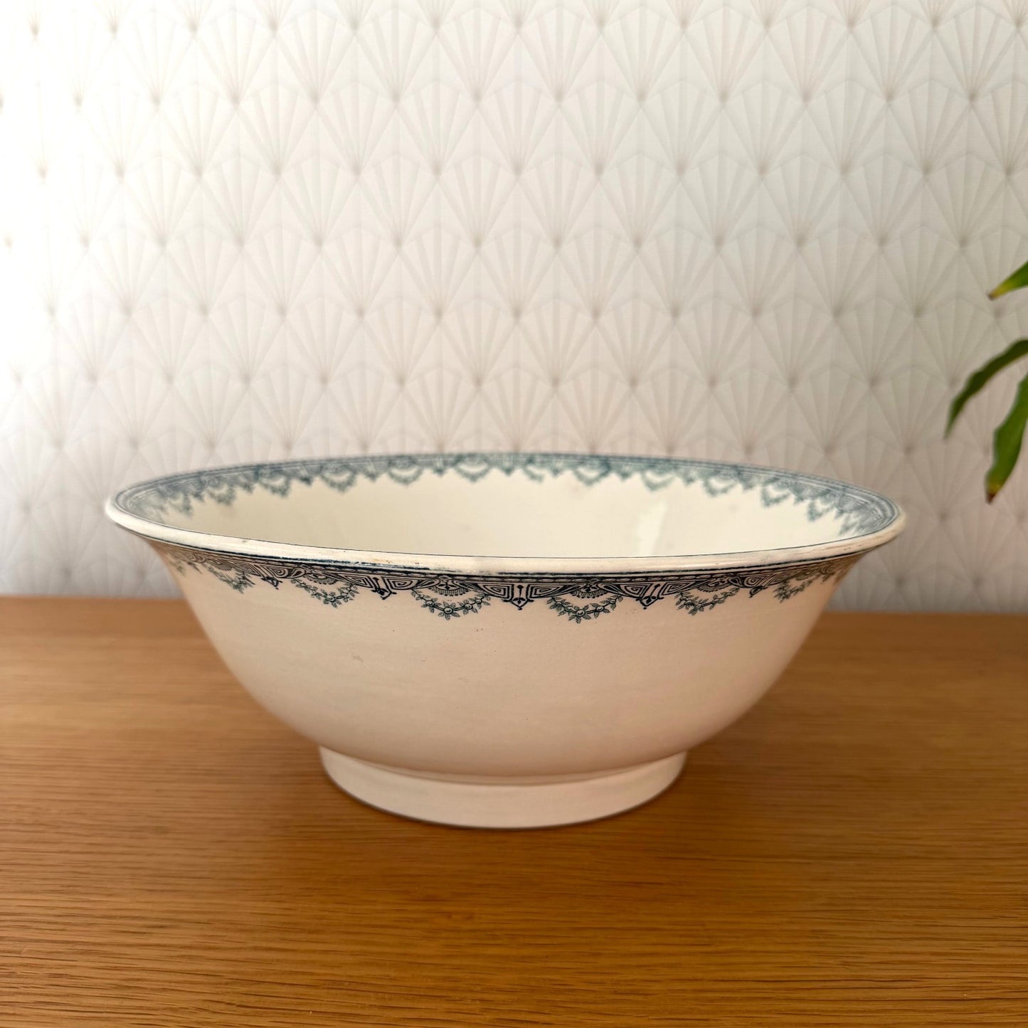 French Terre de fer Tian Fruits mixing bowl Stamped 2210255