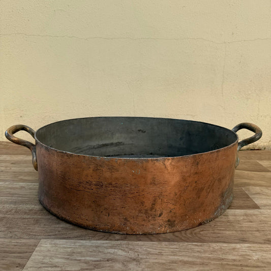 HUGE French stock pot antique Copper Cookware Gaillard PARIS 20 1/2" 0407242 - Fleamarketfrance