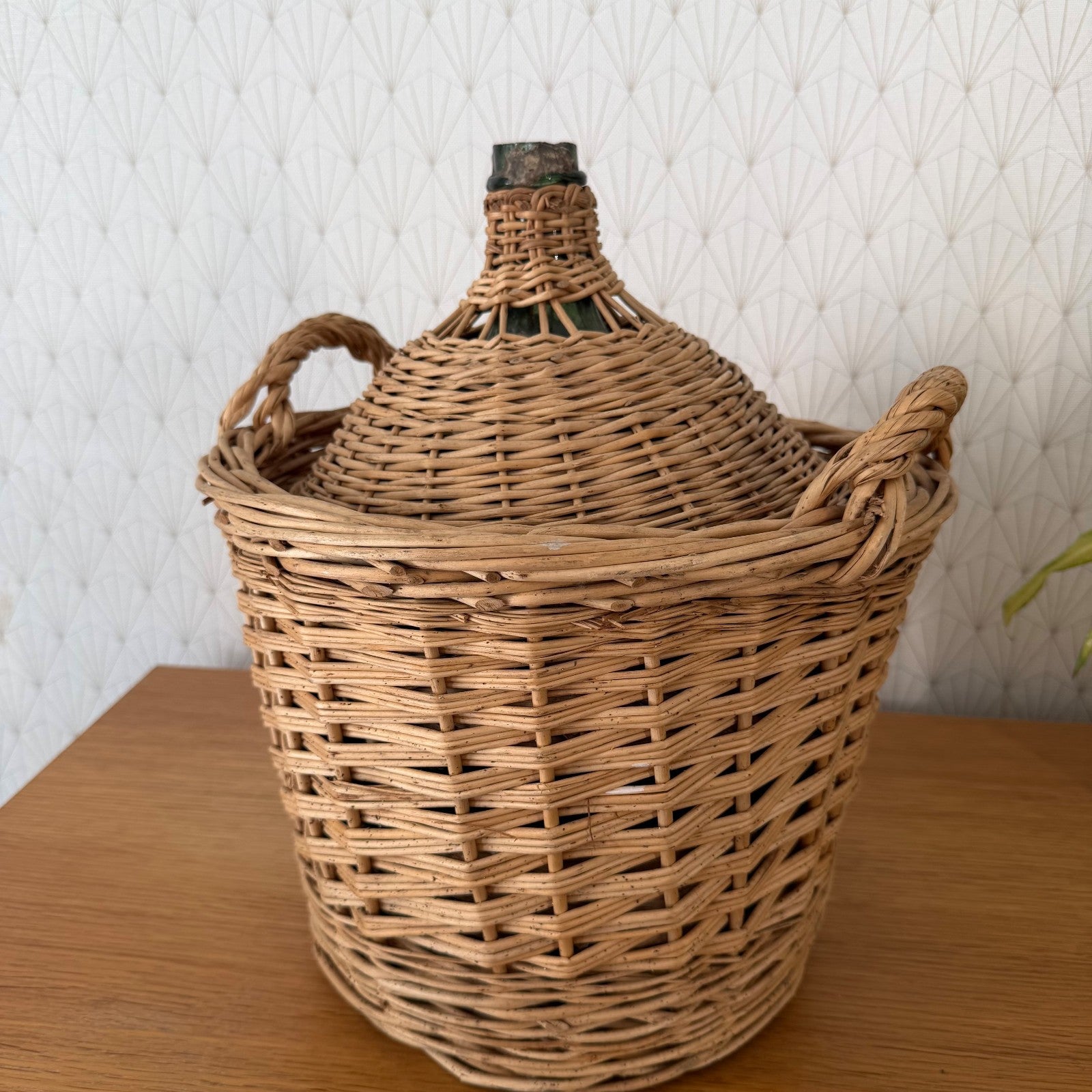 French Vintage Wicker Demijohn Dame Jeanne Rattan Carboy Bonbonne 0107266 Fleamarketfrance