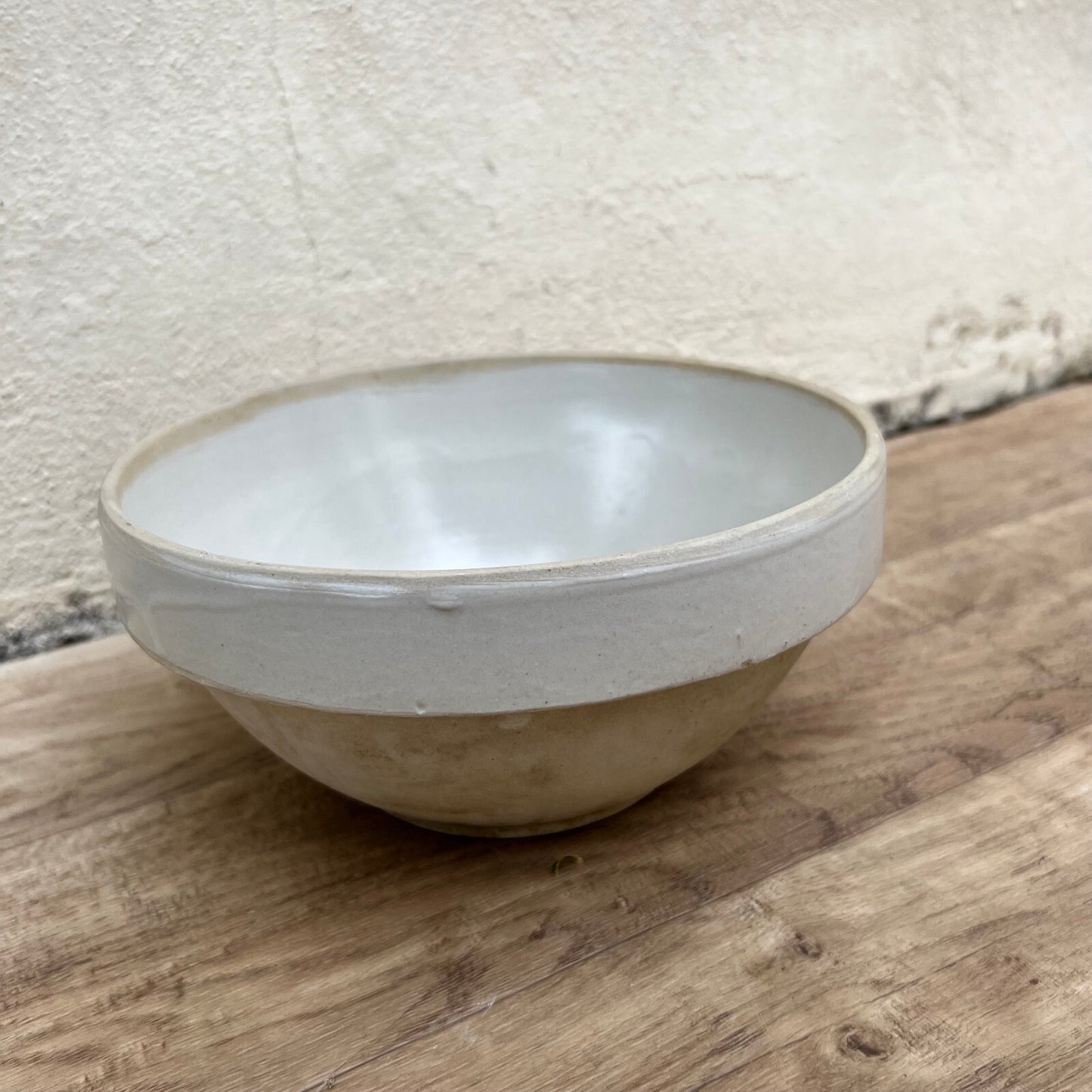 Vintage French Stoneware Mixing Bowl 8.25" Ceramic Salad Terrine 11072210 Fleamarketfrance