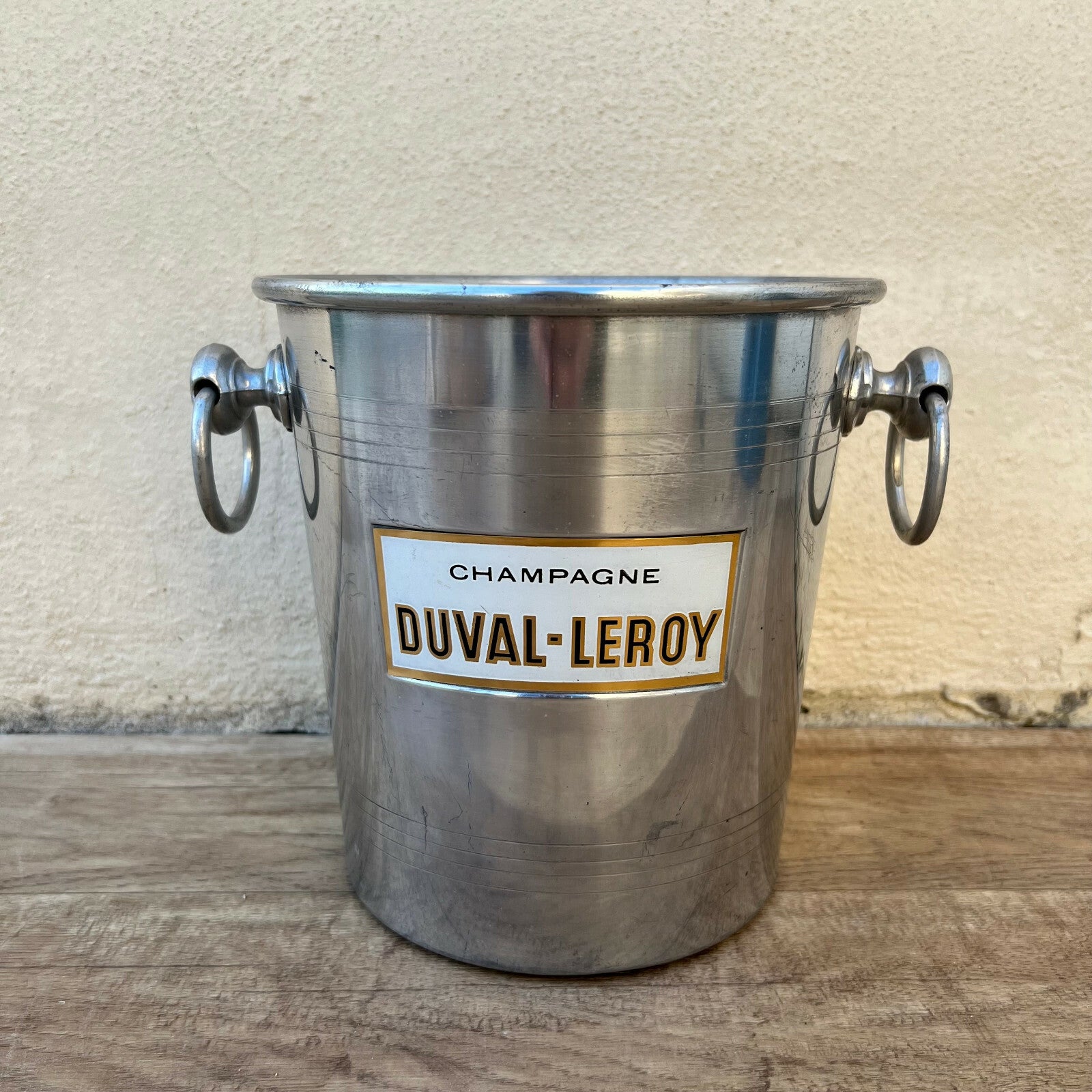 Vintage French Duval-Leroy Champagne Ice Bucket Aluminum Cooler 04032219 Fleamarketfrance