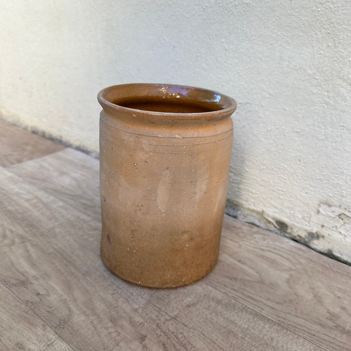 HANDMADE GLAZED TERRA COTTA ANTIQUE FRENCH CONFIT POT 6 1/4" 1108232 Unmarked