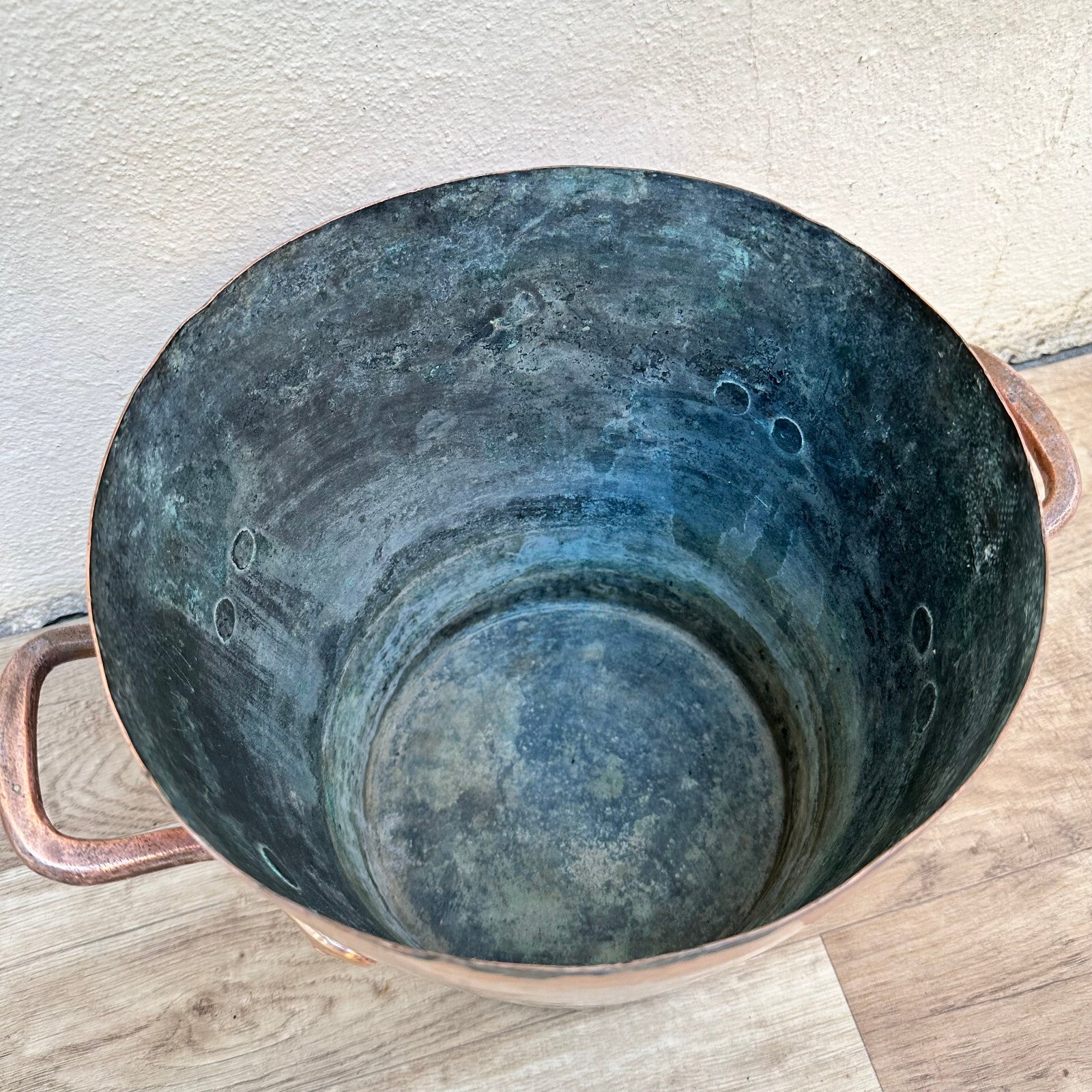 French Copper Bucket Antique Dovetailed Farmhouse Kitchen Pail 1308255* Fleamarketfrance