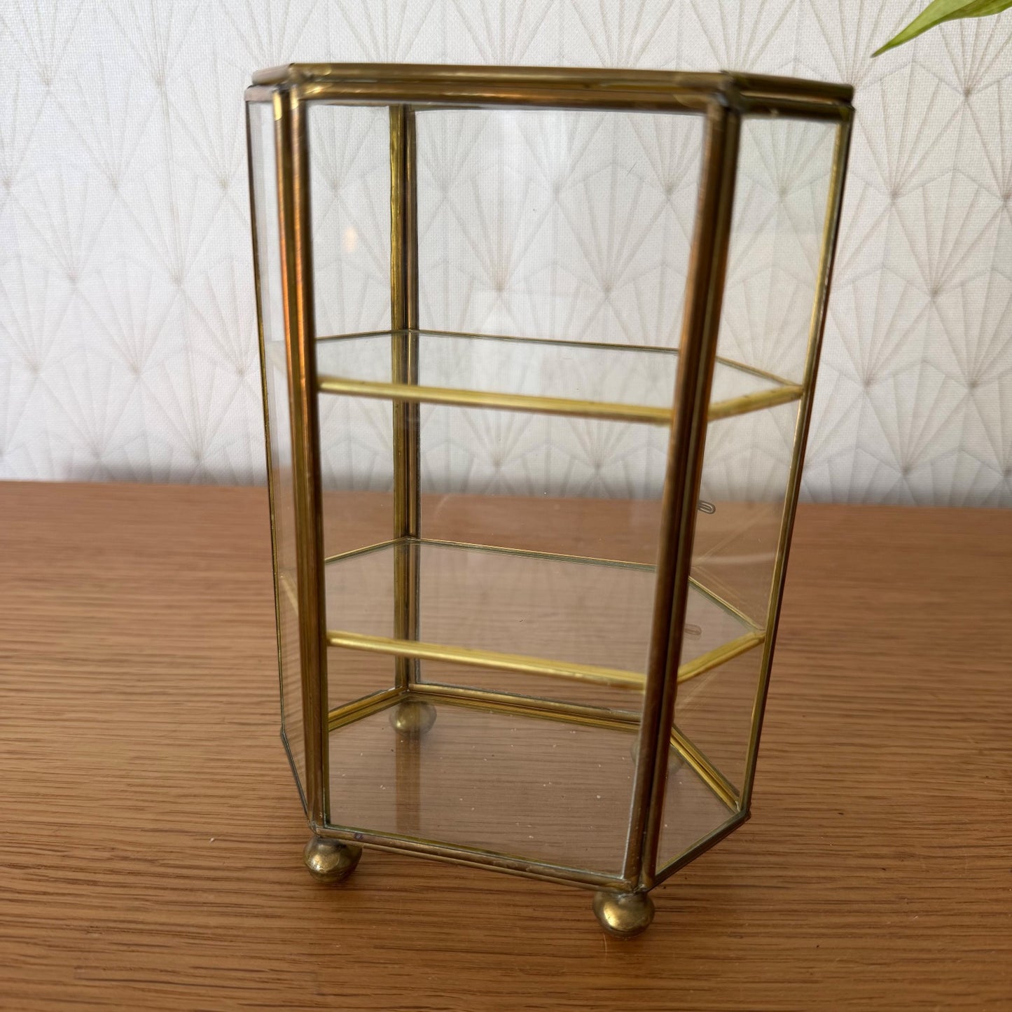 Vintage French Brass Glass Curio Display Cabinet Mini Vitrine 27062617 Unbranded