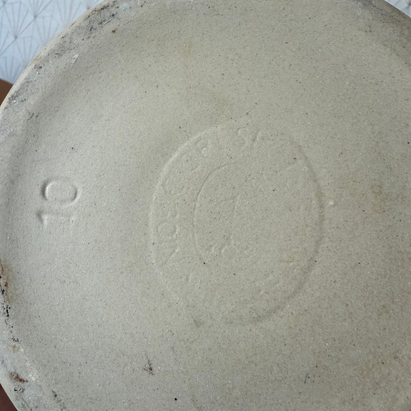 Vintage French Stoneware Mixing Bowl Digoin Brown Cream Terrine 11.75" 2507255 Digoin