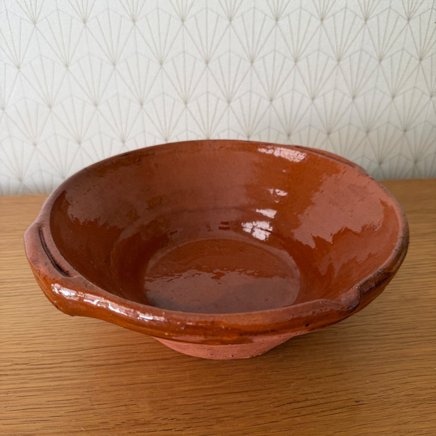 Vintage French Terracotta Bowl Glazed Rustic Pottery Mixing Tian 2505264 Fleamarketfrance