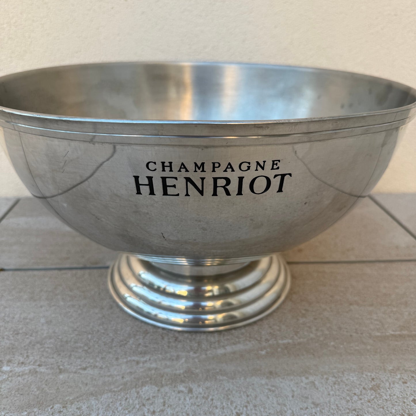 French Champagne Ice Bucket Cooler Basin HENRIOT TIN DOUBLE MAGNUM 2204255