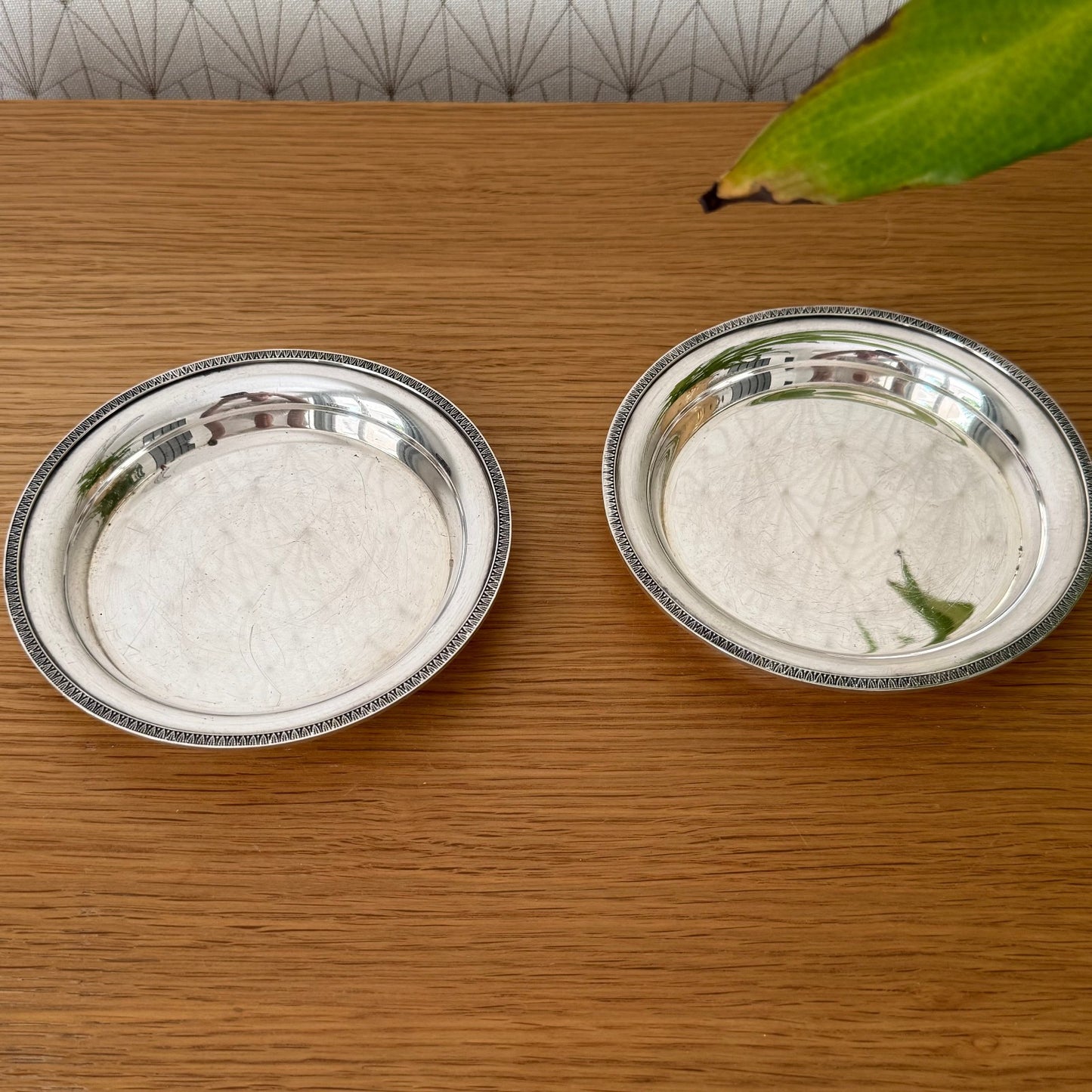 Set of 2 Vintage Silverplate Wine/Bottle Coasters 0608253