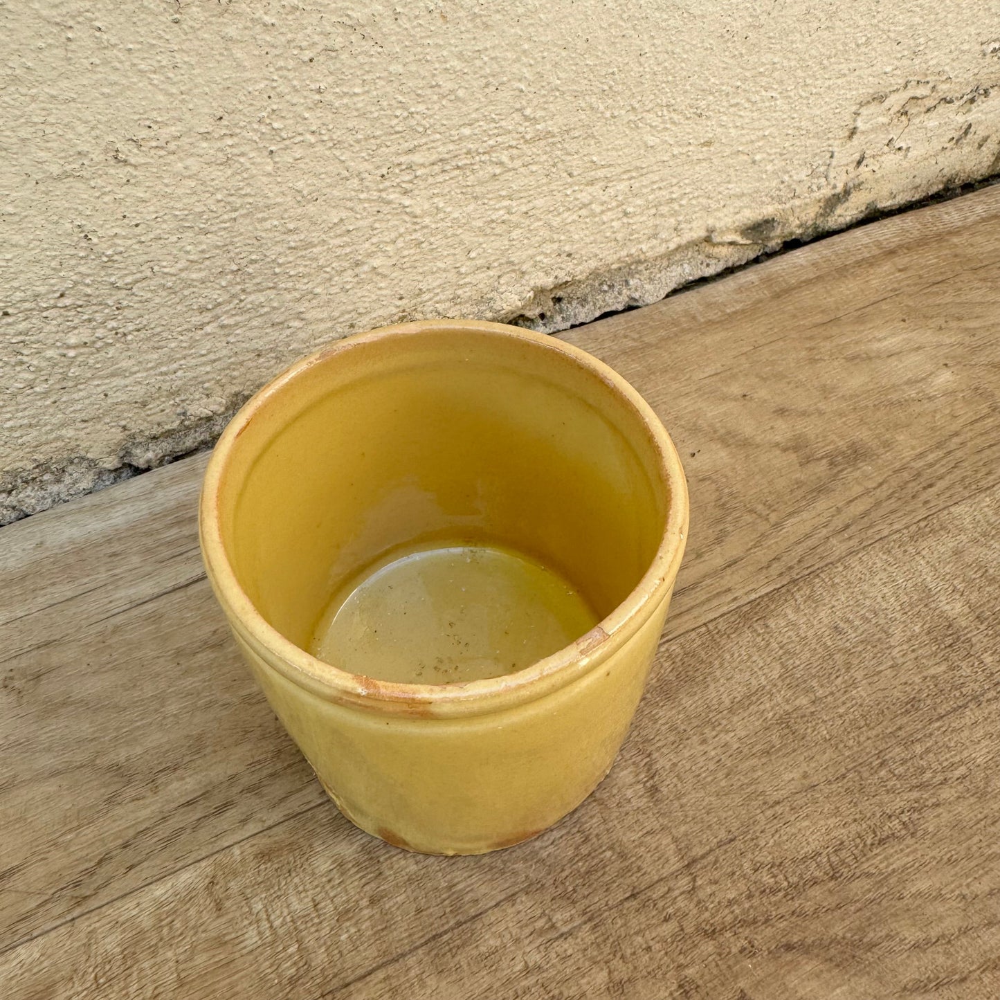 Antique French Confit Pot Yellow Glazed Terracotta Crock 09072415 Unmarked