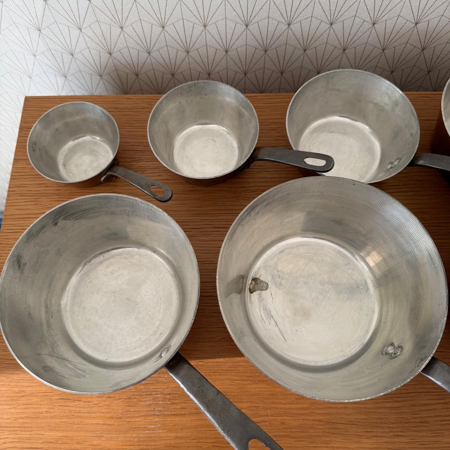 French Copper Pans Set Villedieu Serie Speciale Windsor 7 Pieces 13012624 Unbranded