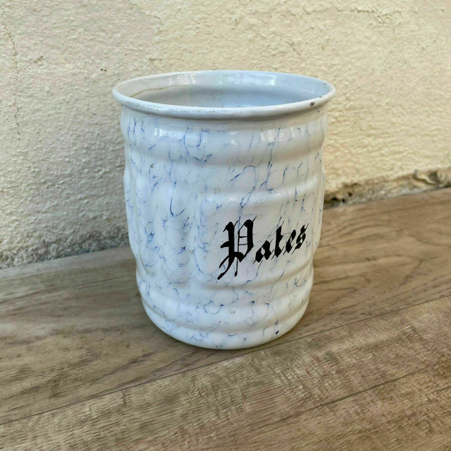 French Enamel Canister Vintage Bistro Kitchen Storage Pot 1900s 03112111 Fleamarketfrance