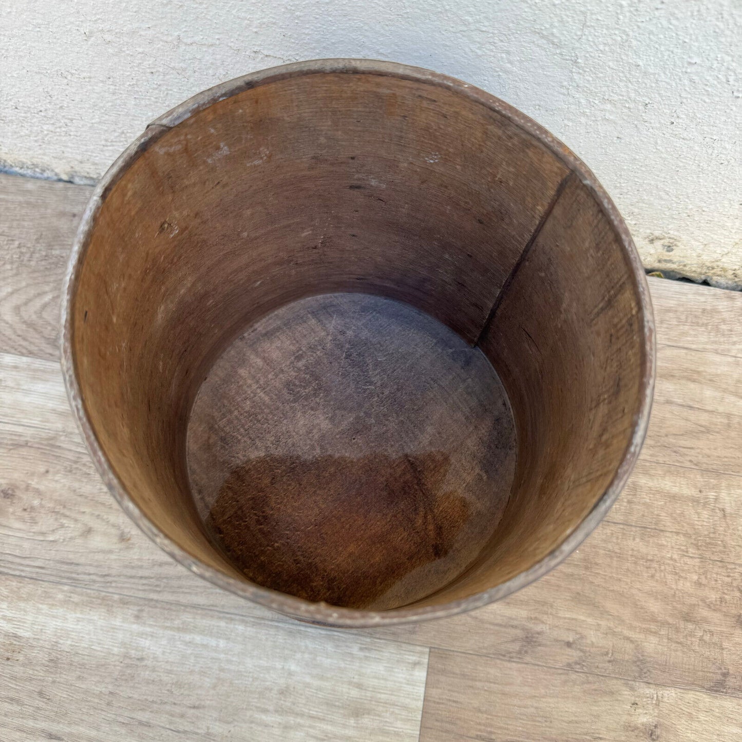 Antique Authentic French Wooden Pot Barrel Bucket Measuring Wheat Grain 2309248 - Fleamarketfrance