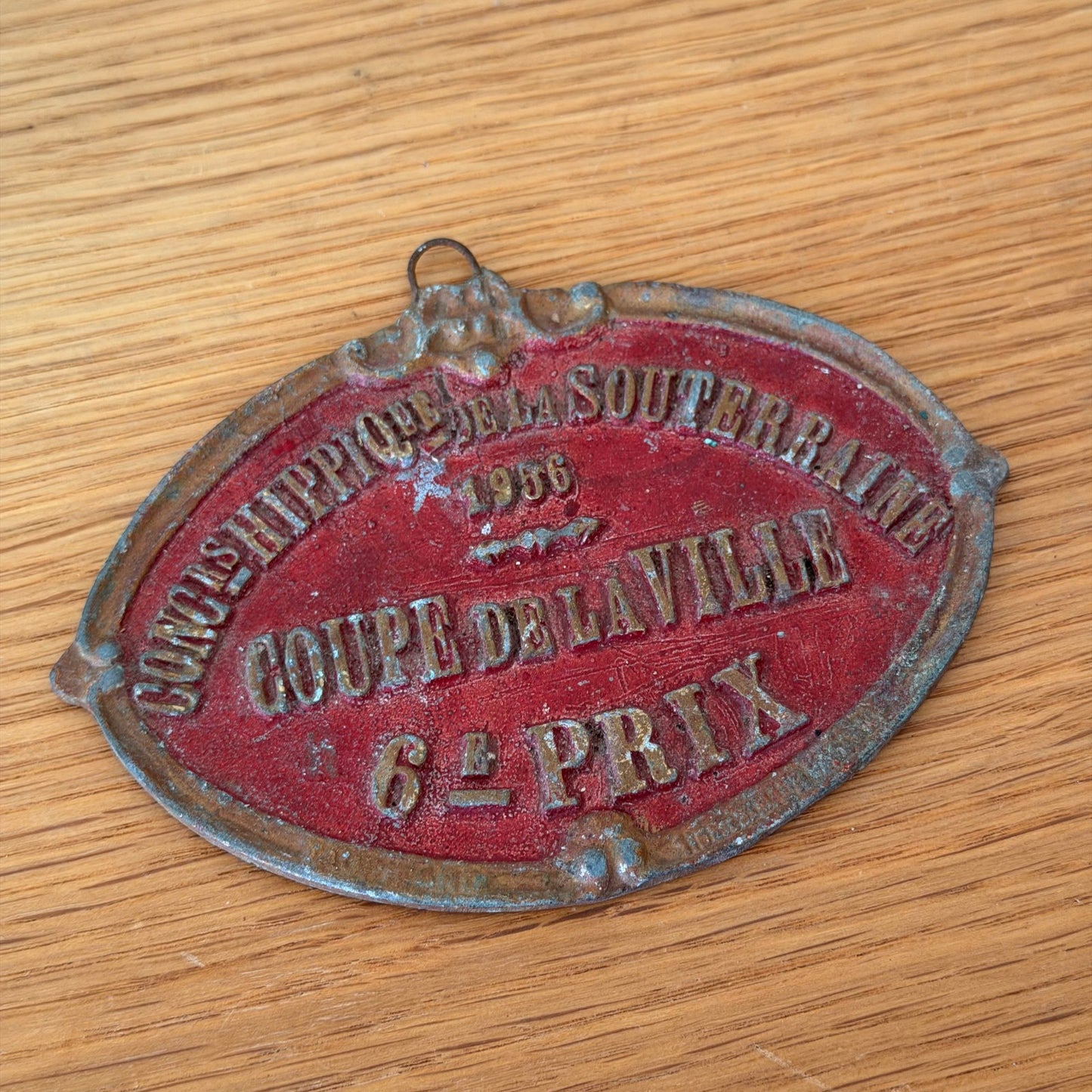 French Horse Show Prize Plaque 1956 Agricultural Trophy Award 1301269 Fleamarketfrance : French vintage and antique decor