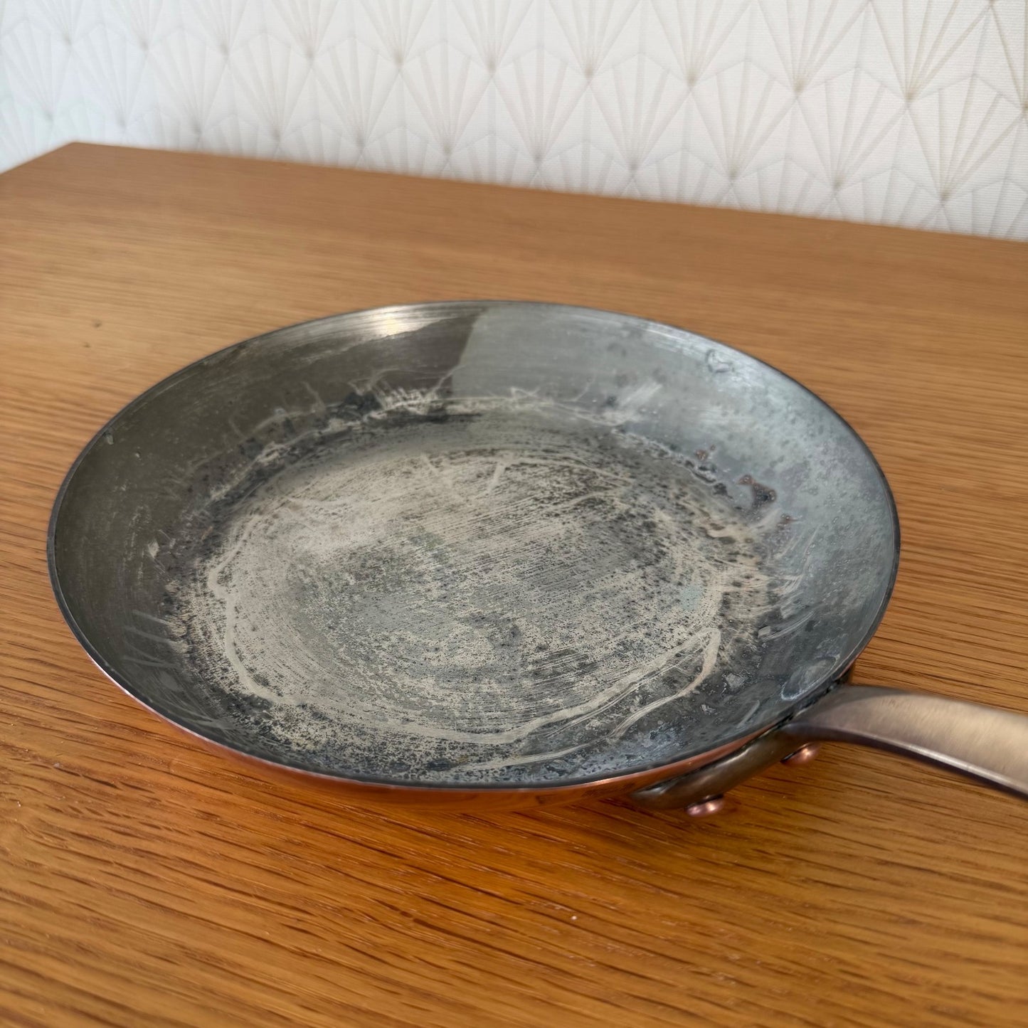 French Copper Pan Sauteuse Chef Tin Lining Vintage Made France 0505268 Unbranded