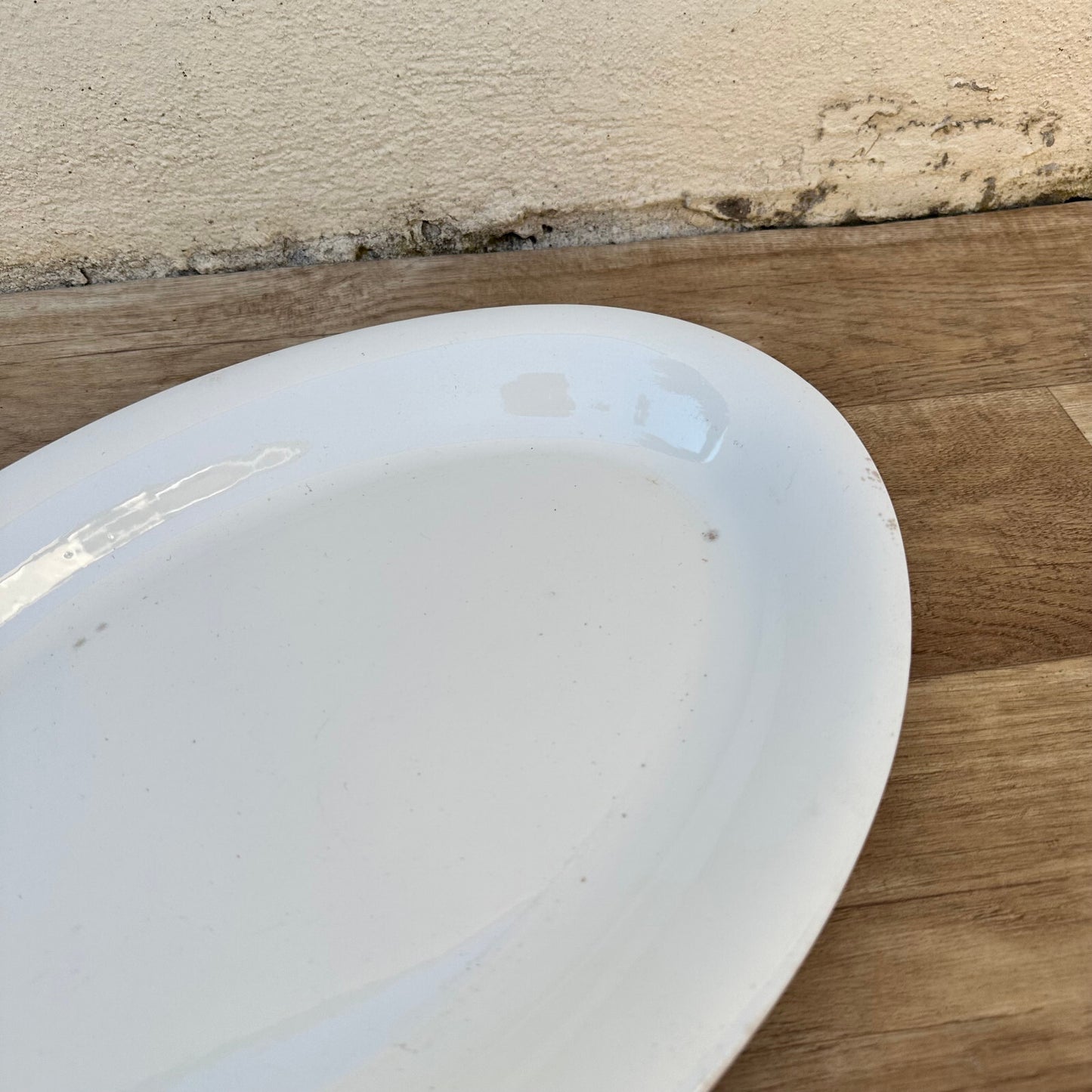Vintage French Ironstone Platter White Oval Serving Dish 15" 1106236 Unbranded