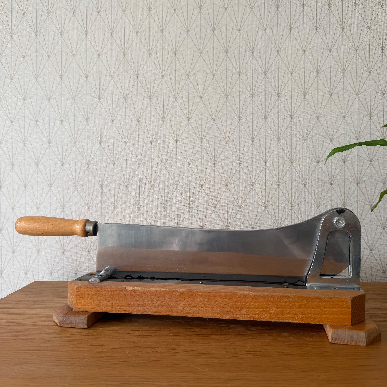 Vintage French Au Nain Professional Bread Slicer Wooden Stand 1512254 Fleamarketfrance