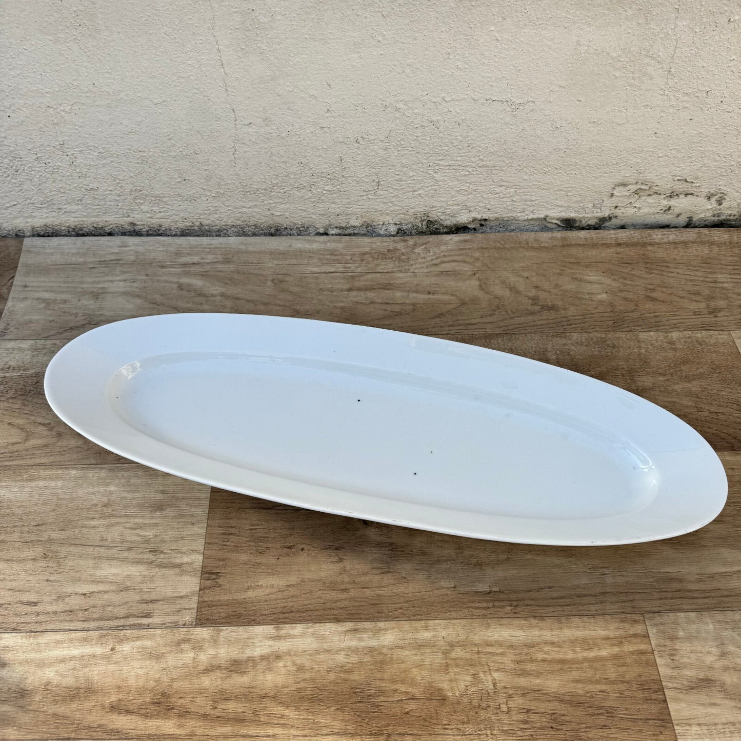 Antique French Ironstone Platter White Oval Serving Dish 19.75" 0911234 Unbranded