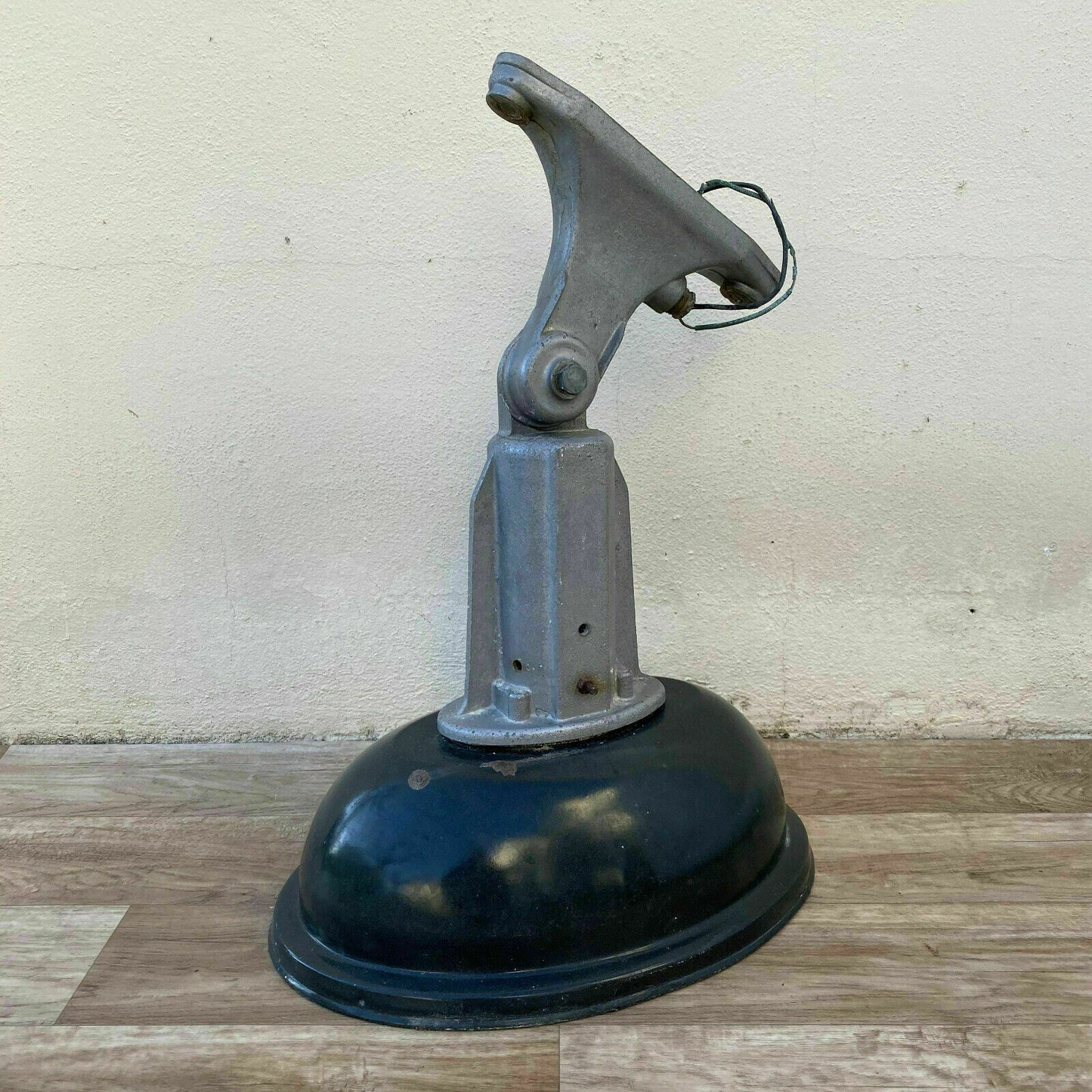 French Industrial Wall Light Blue Enamel Adjustable Arm Vintage 25114194 Unbranded