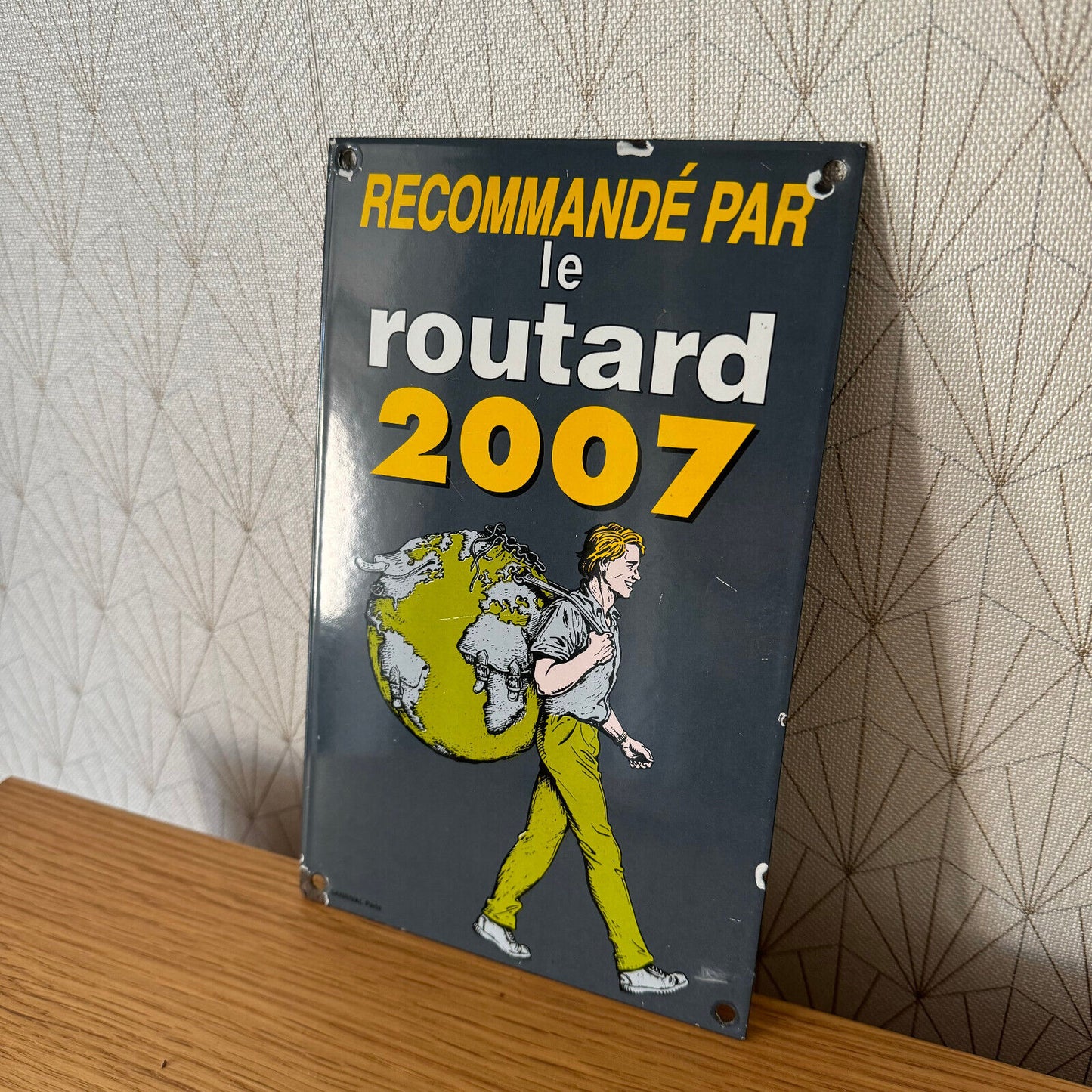 French enameled sign plaque SANRIVAL PARIS  guide du routard  2007 23032516