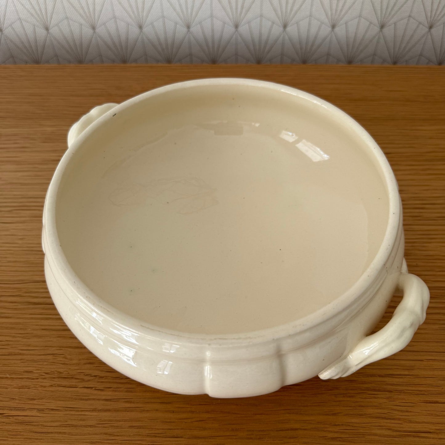 French Vintage Ceramic Tureen Sarreguemines Digoin Cream Bowl 1310256 Sarreguemines Digoin