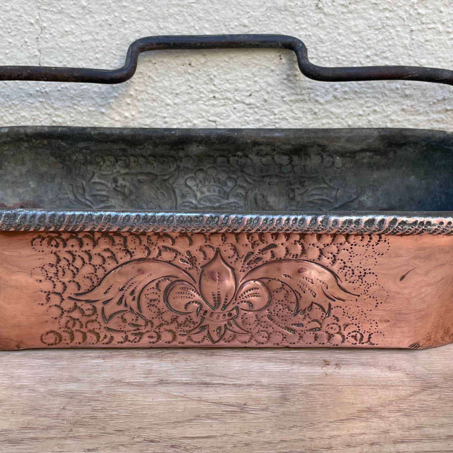Antique French Copper Fish Poacher Decorative Engraved Planter 1501259 Fleamarketfrance
