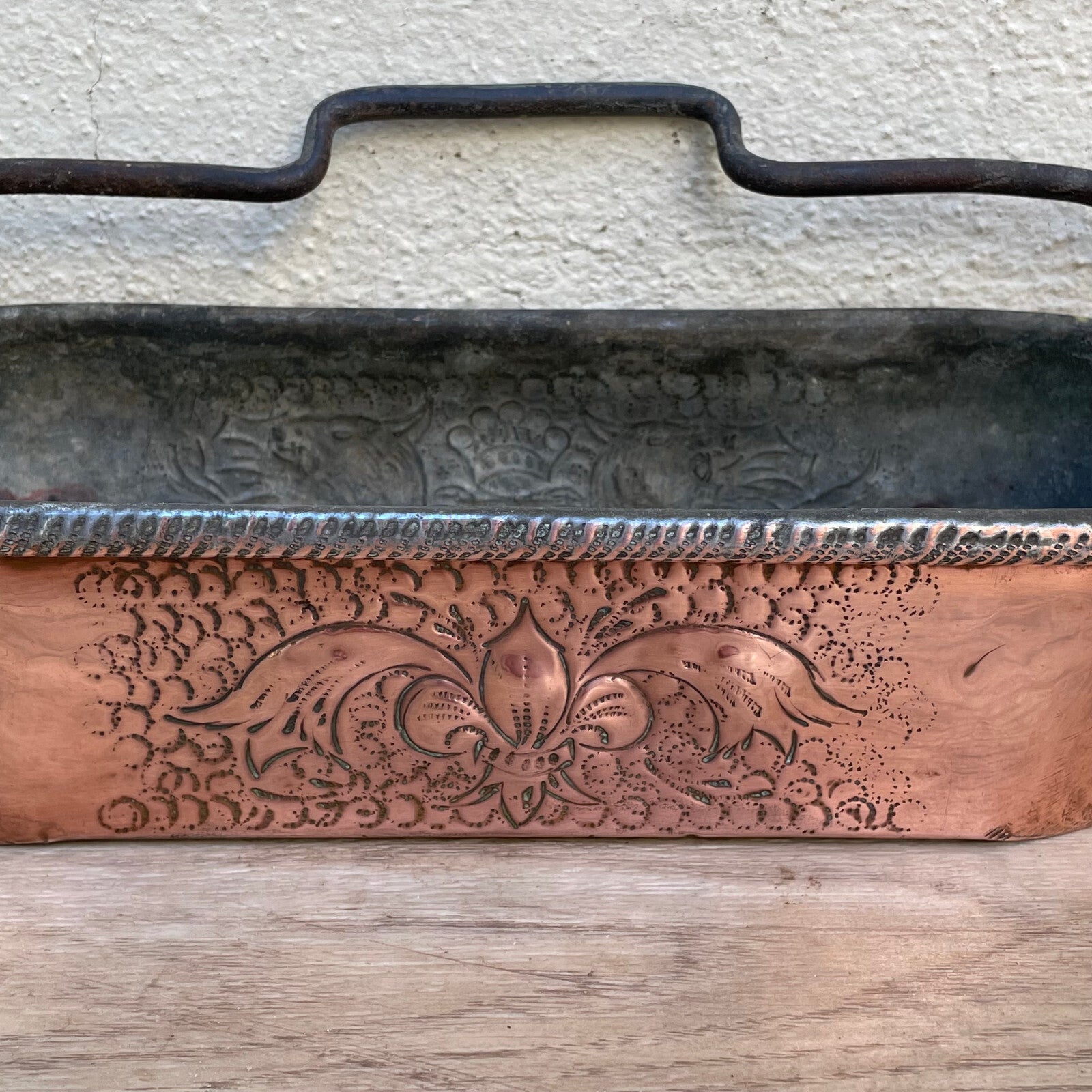 Antique French Copper Fish Poacher Decorative Engraved Planter 1501259 Fleamarketfrance