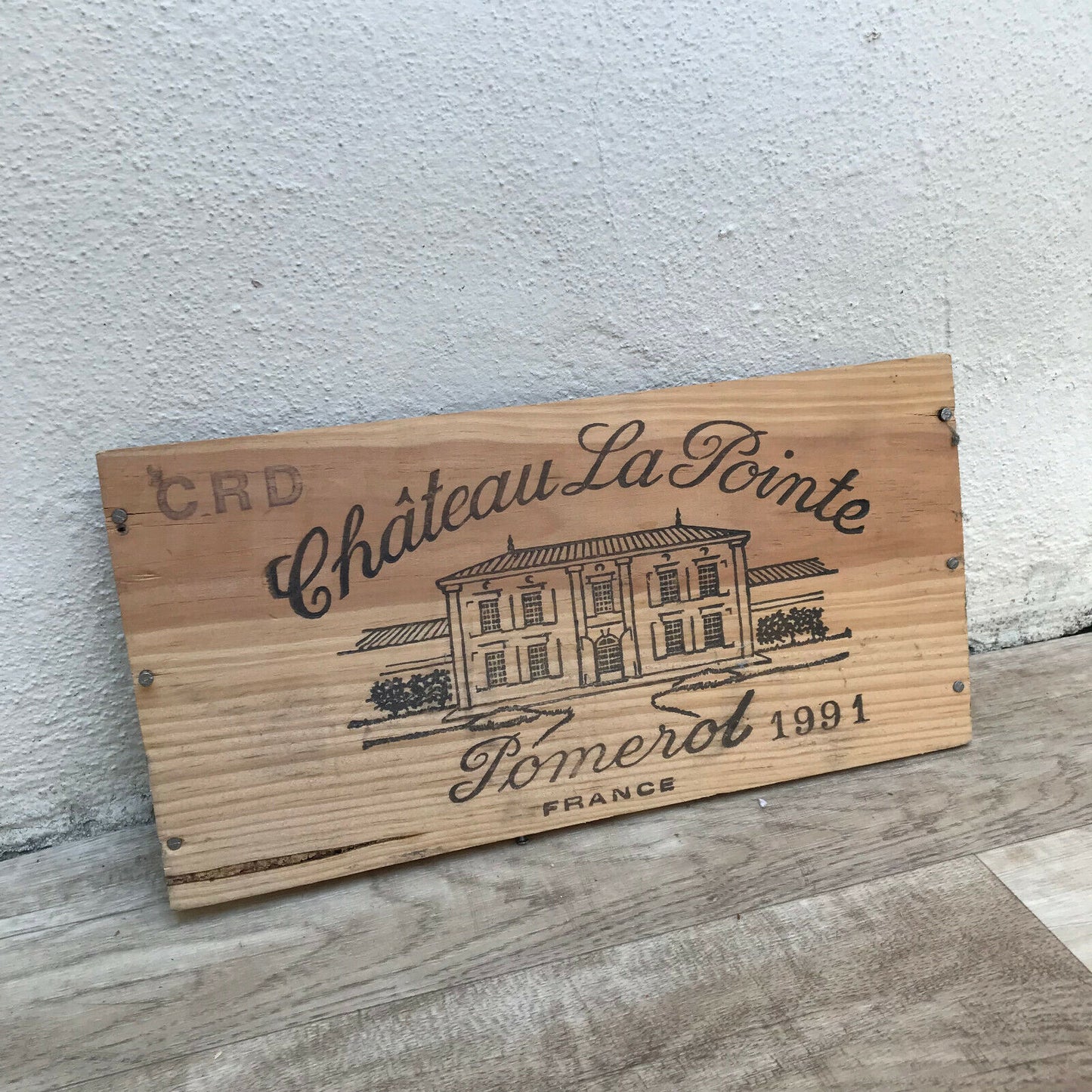 Wine Wood Crate Box Panel Vintage French wall sign LA POINTE POMEROL 08032217 - Fleamarketfrance