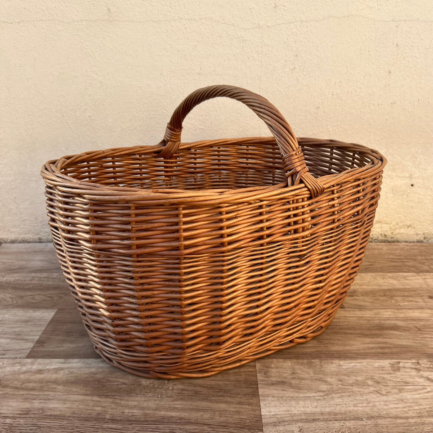 French Wicker Basket market fruits Chic Vintage Woven Rattan 09032517