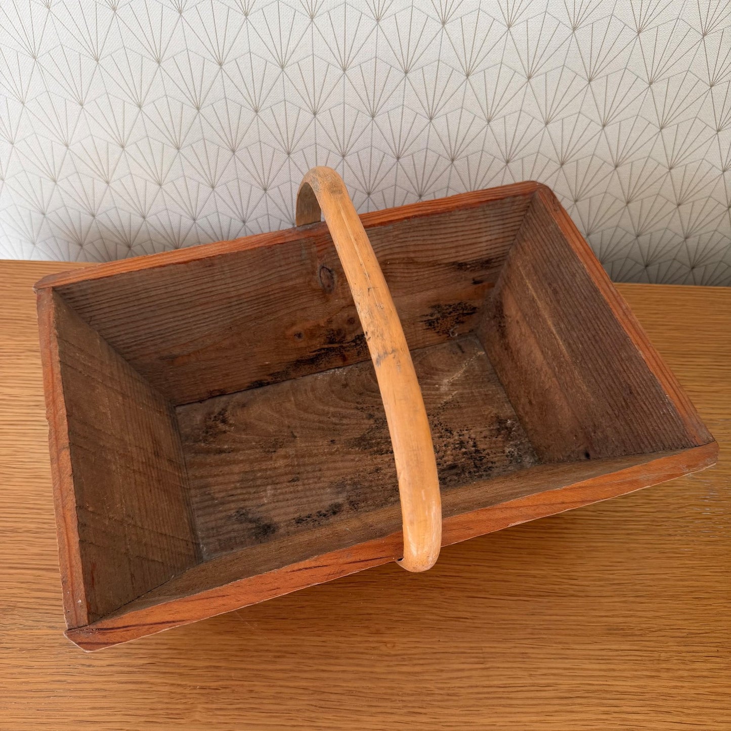 French Harvest Basket Vintage Wooden Market Gathering Trug Rustic 0302264 Fleamarketfrance