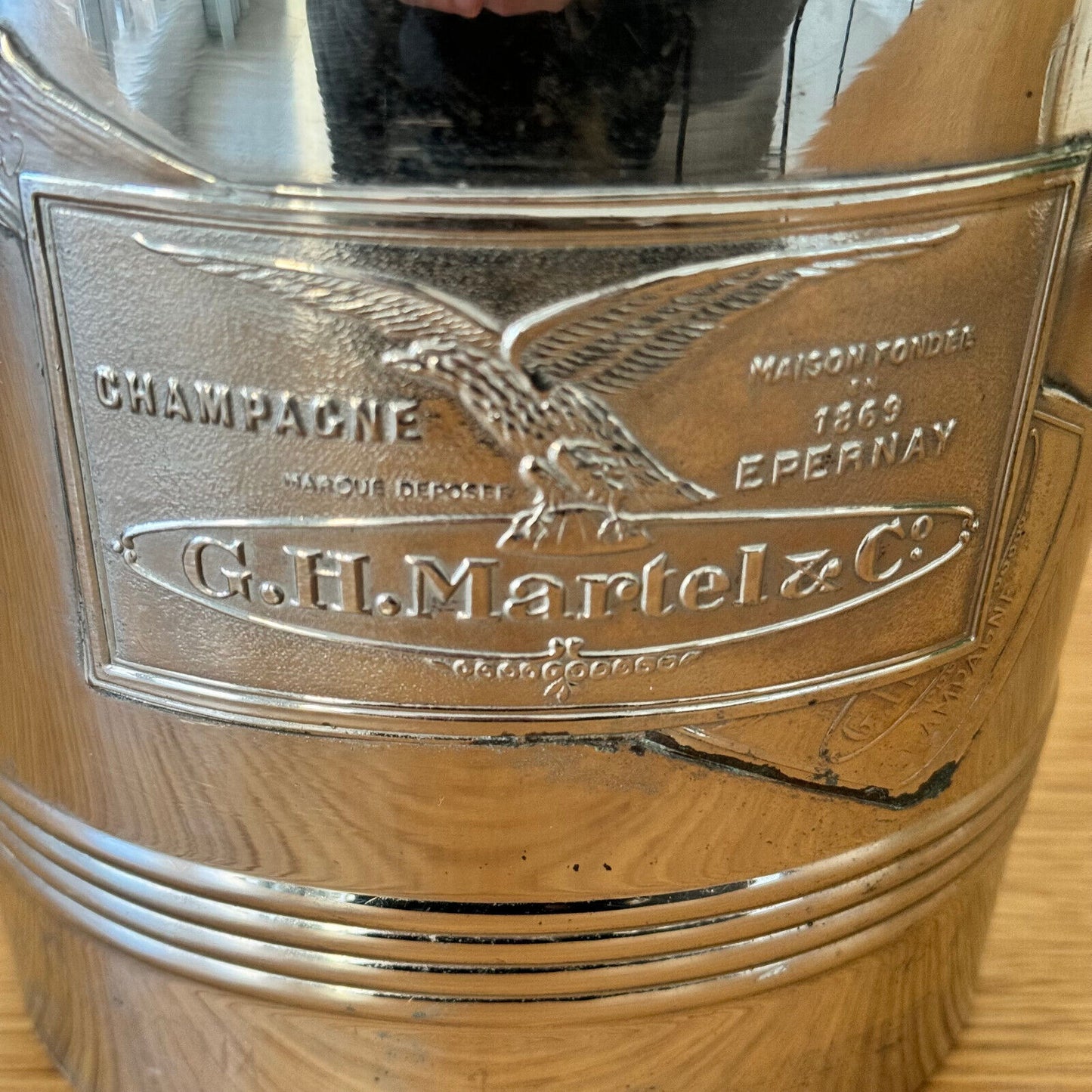 Vintage French Champagne Silverplate Ice Bucket Cooler MARTEL 0703244 Fleamarketfrance