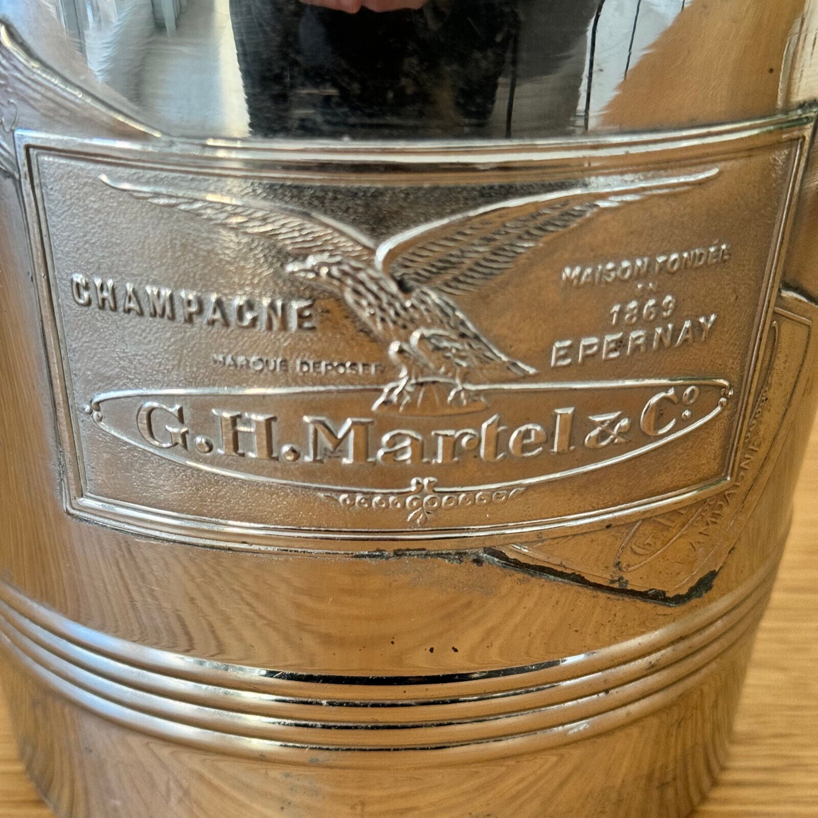 Vintage French Champagne Silverplate Ice Bucket Cooler MARTEL 0703244 Fleamarketfrance